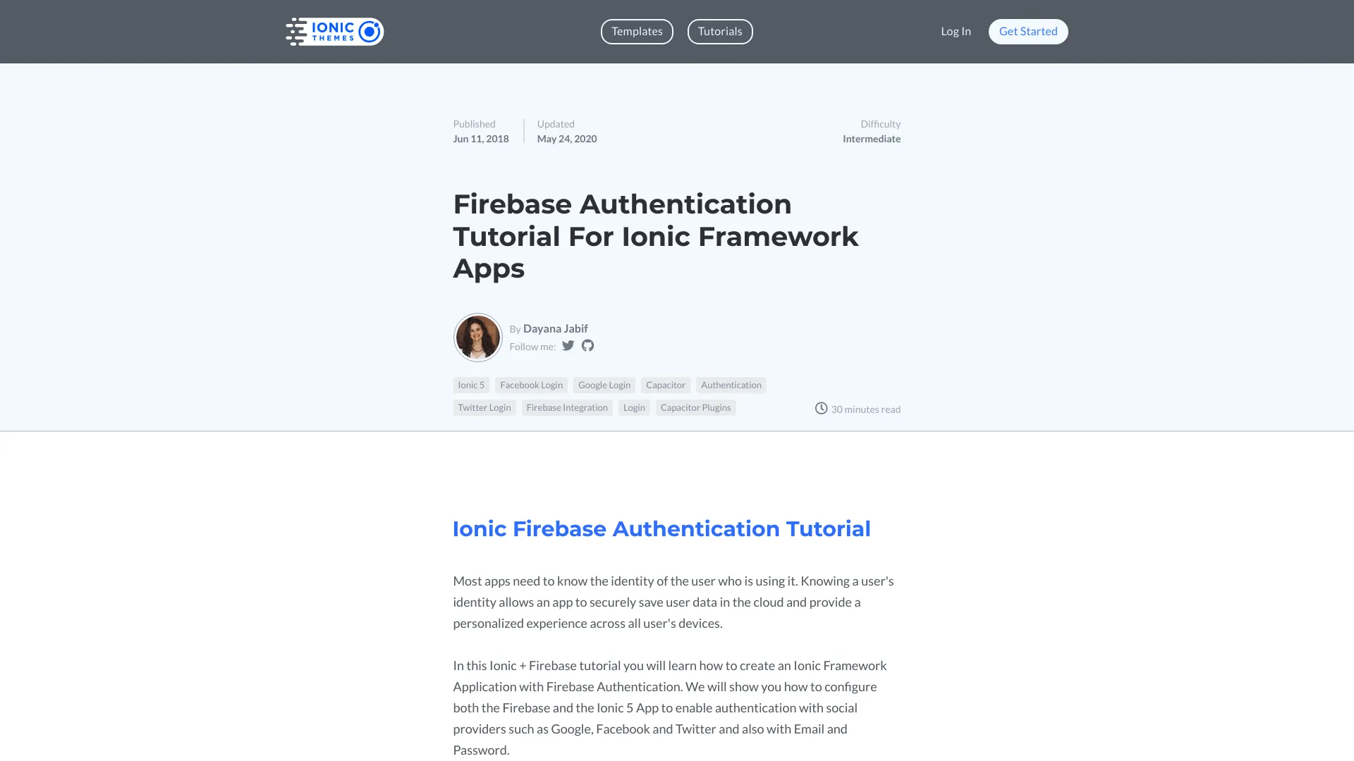 Ionic5 Firebase Authentication screenshot