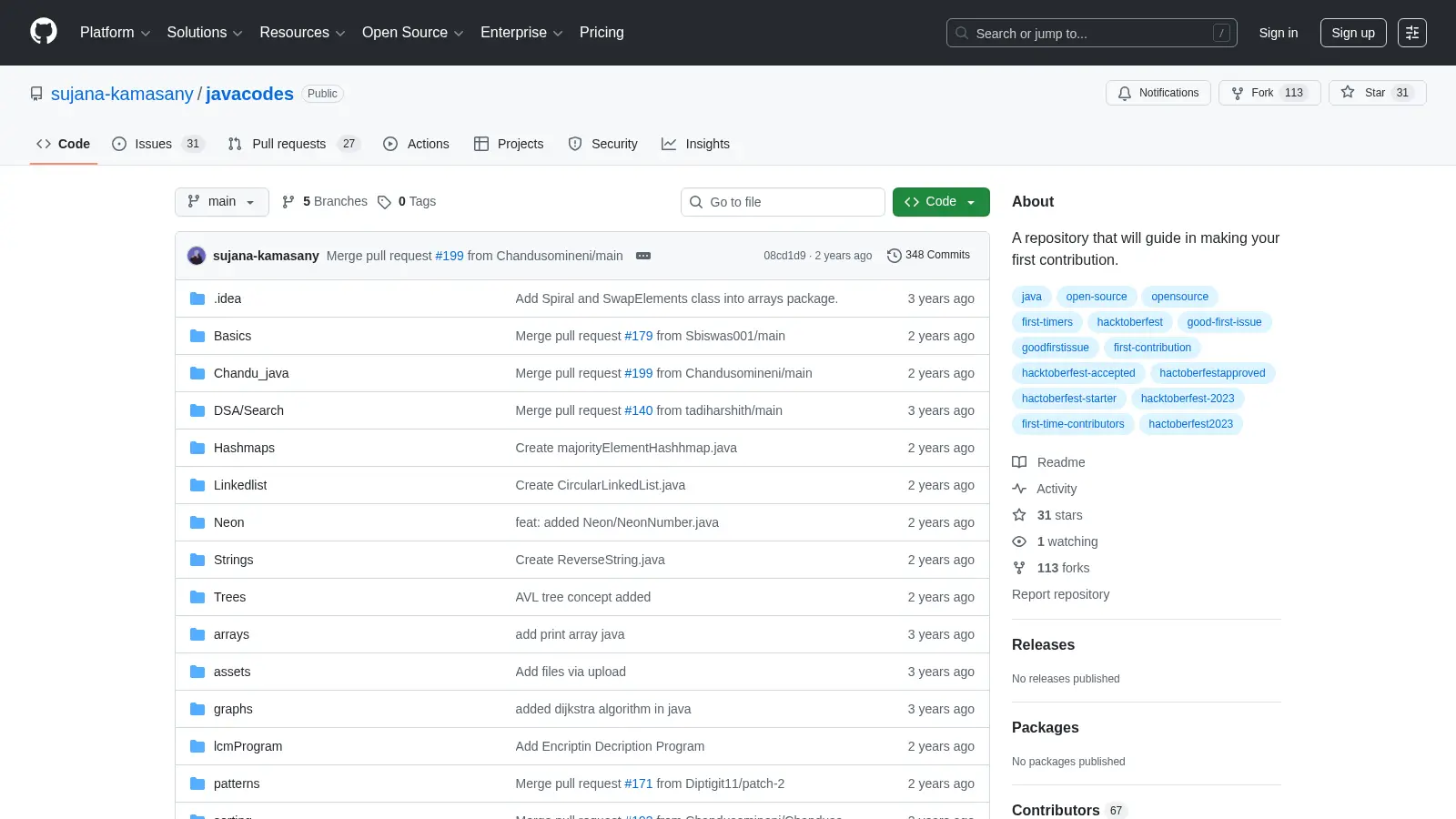 Javacodes screenshot