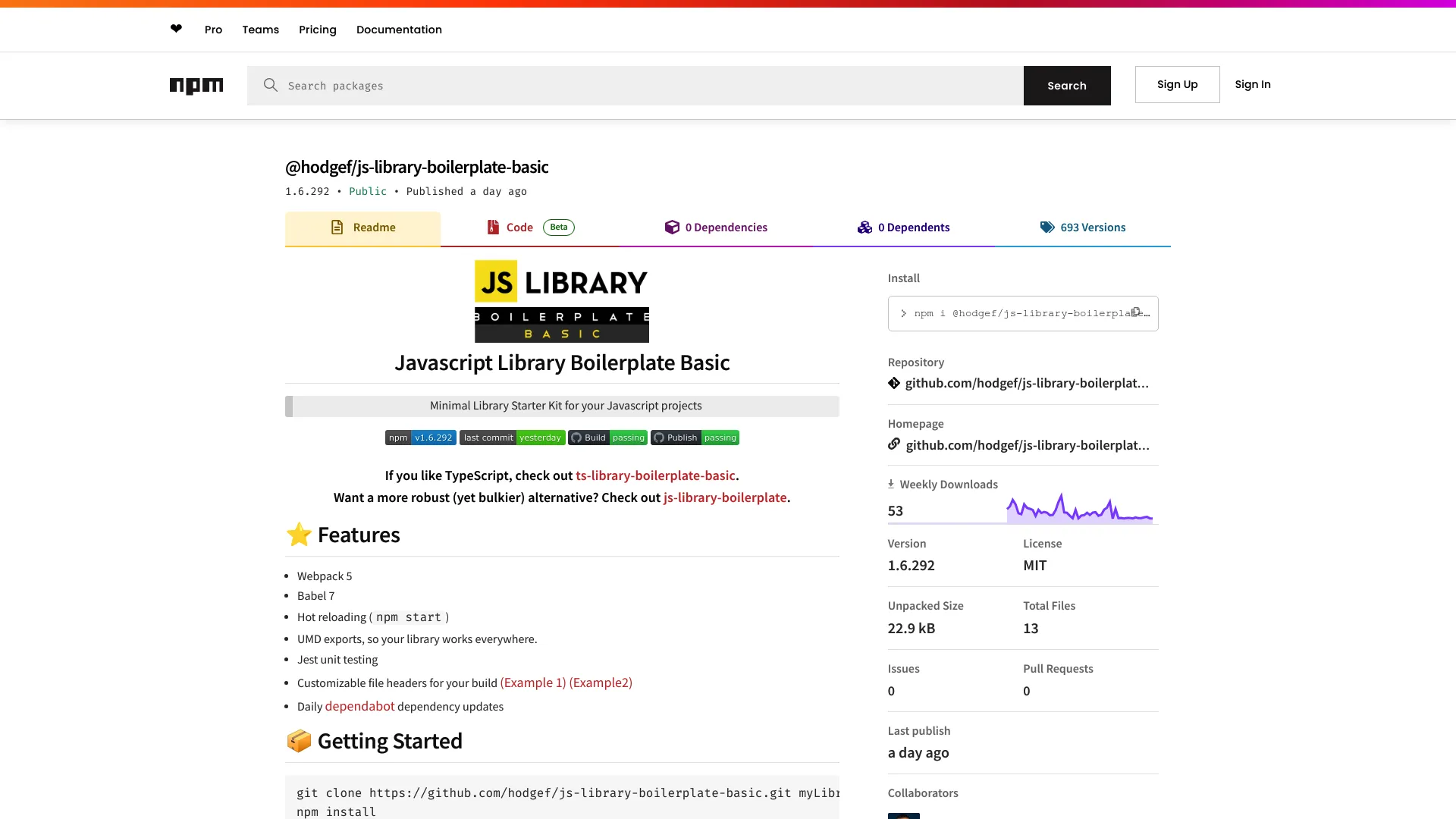 Js Library Boilerplate Basic screenshot