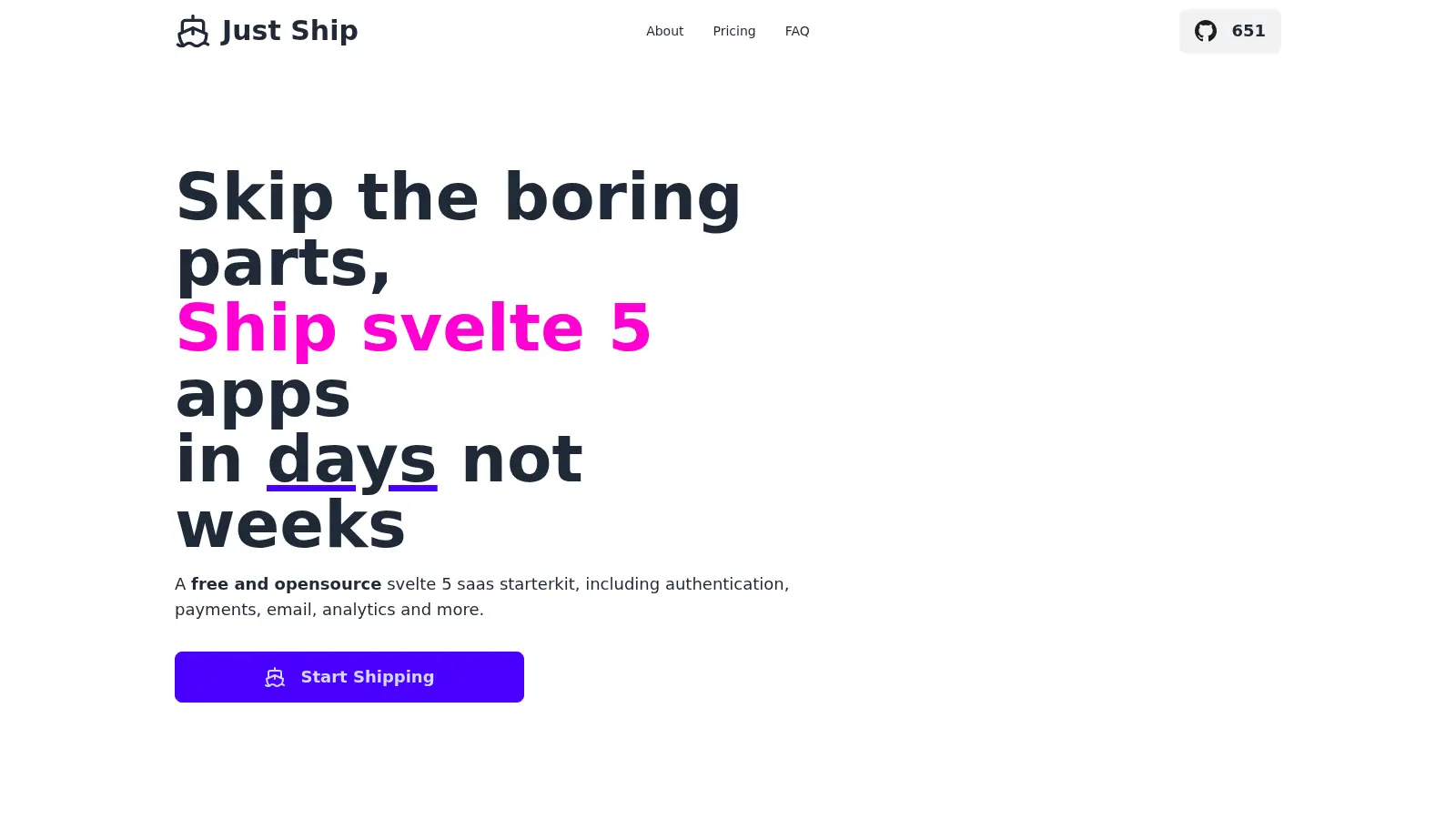 Justship screenshot