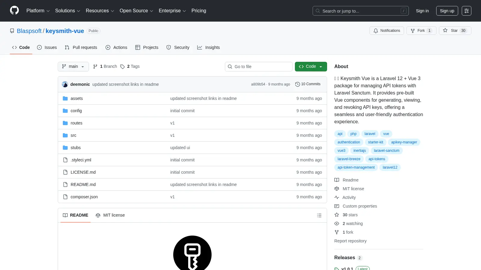 Keysmith Vue screenshot