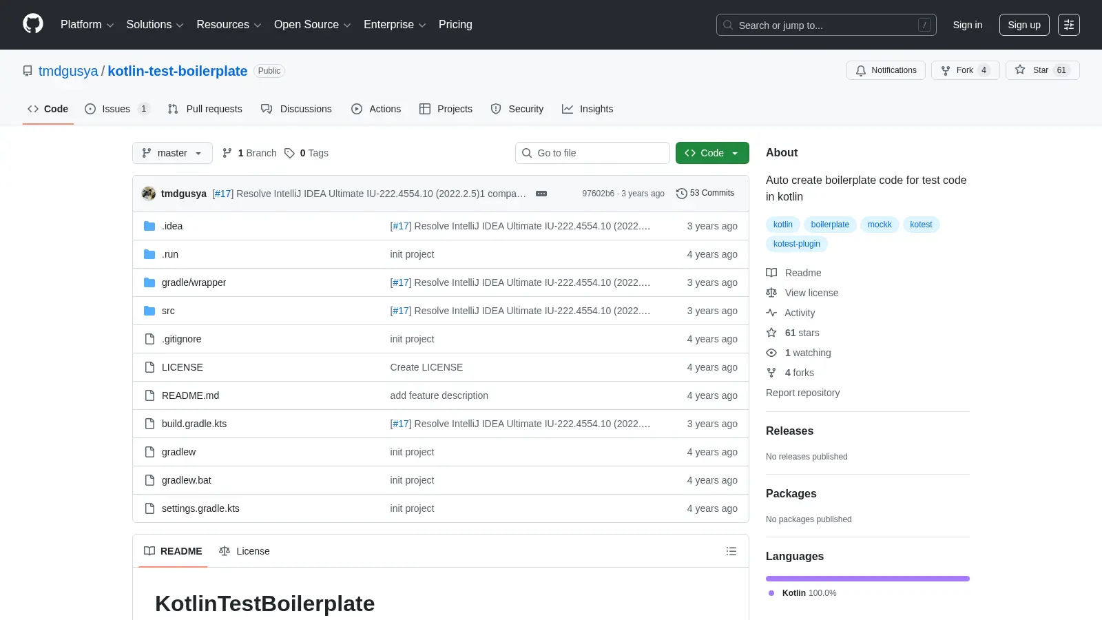 Kotlin Test Boilerplate screenshot
