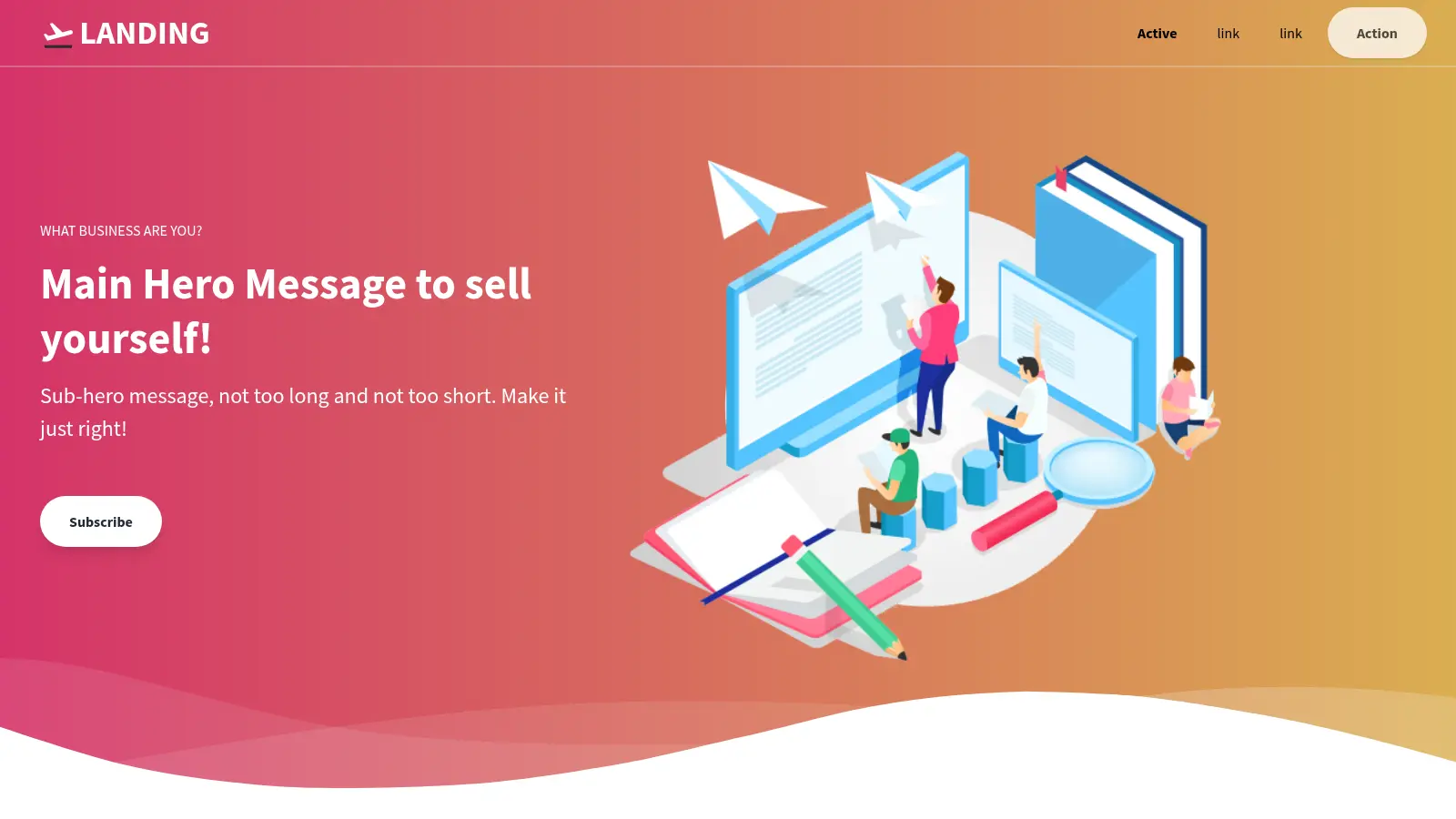 Landing Page screenshot