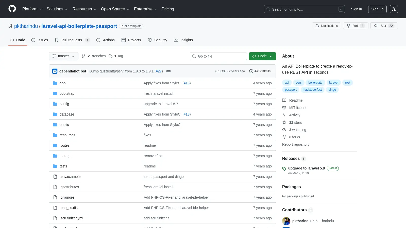 Laravel Api Boilerplate Passport screenshot