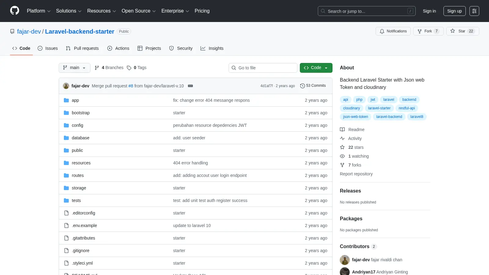Laravel Backend Starter screenshot