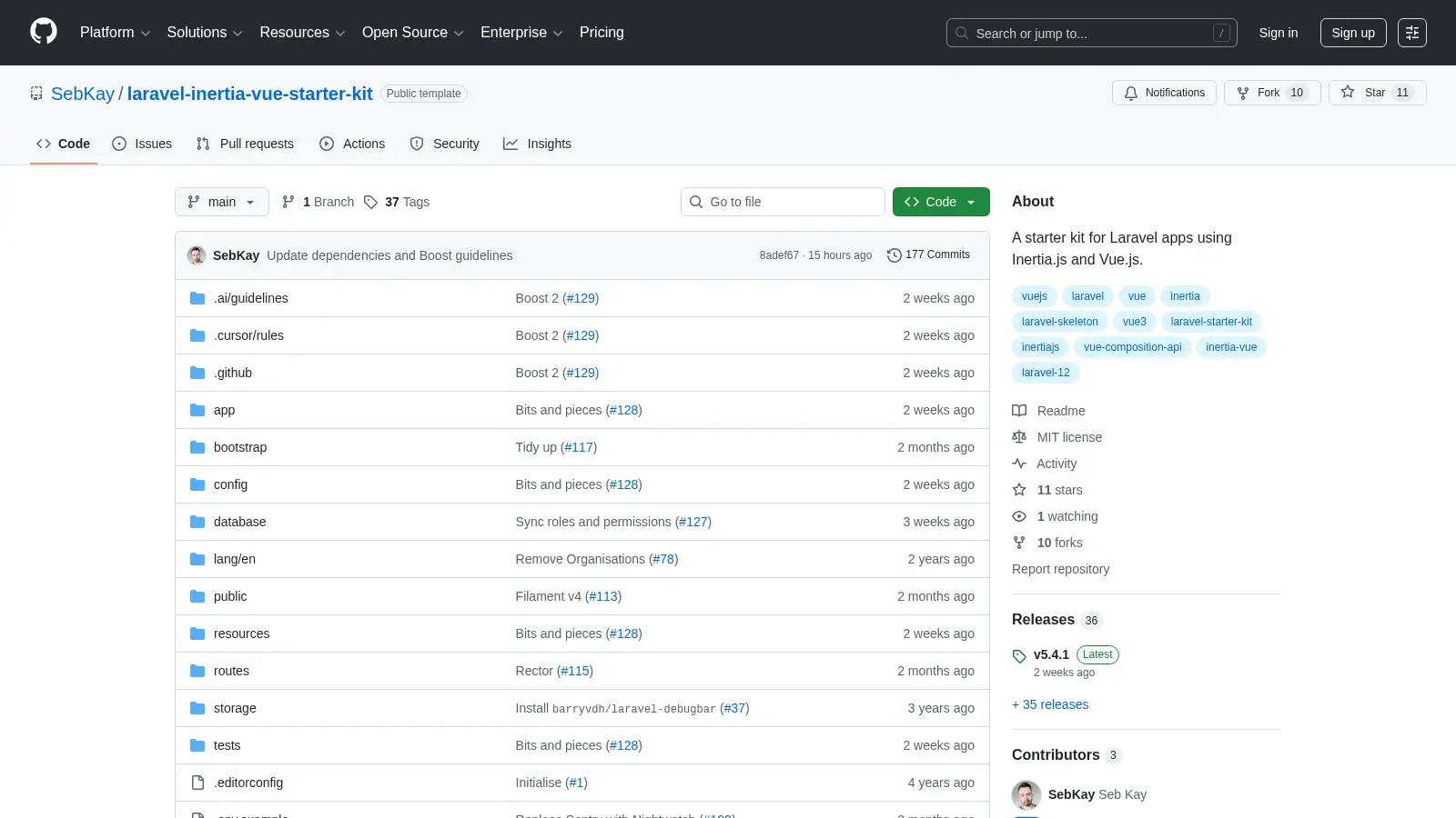 Laravel Inertia Vue Starter Kit screenshot