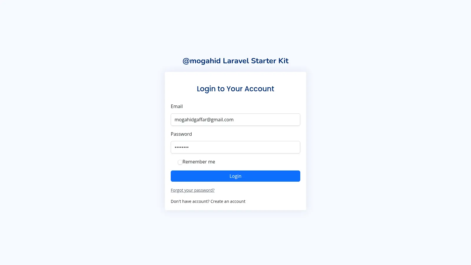 Laravel Vue Starter Kit Dashboard screenshot