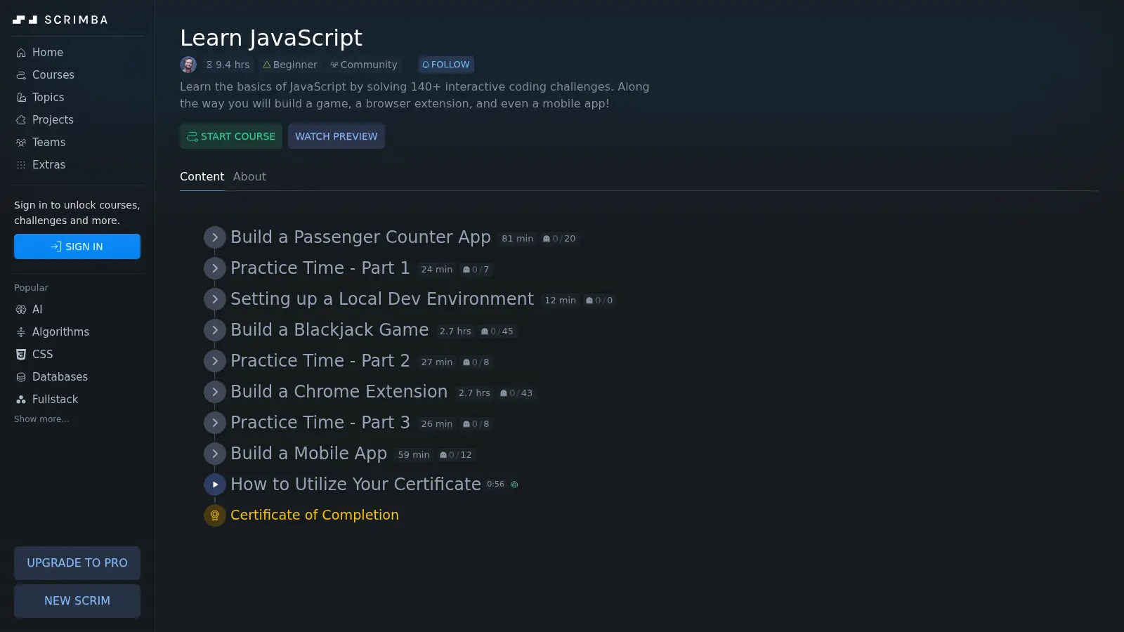 Learn Javascript screenshot