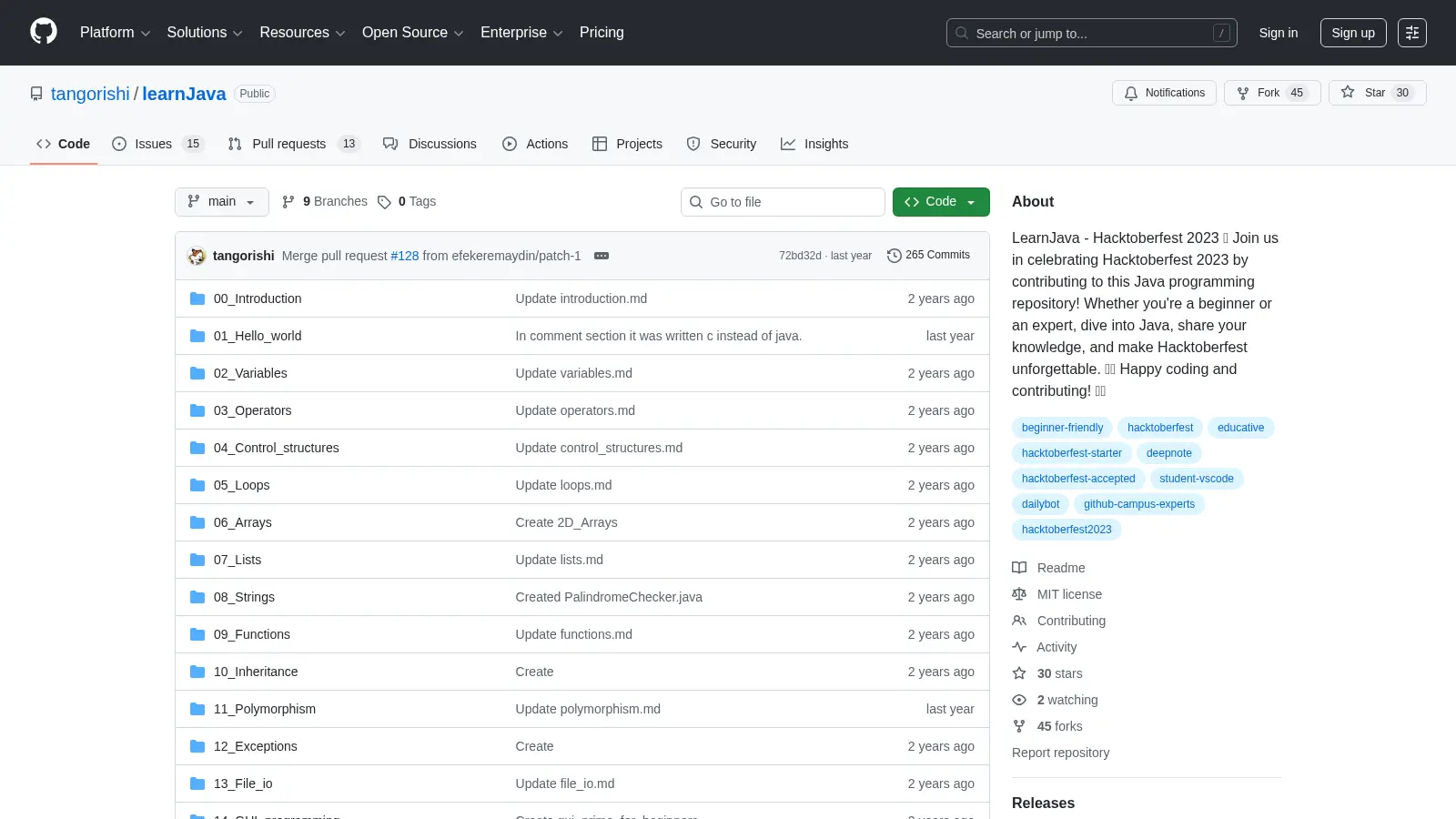 Learnjava screenshot