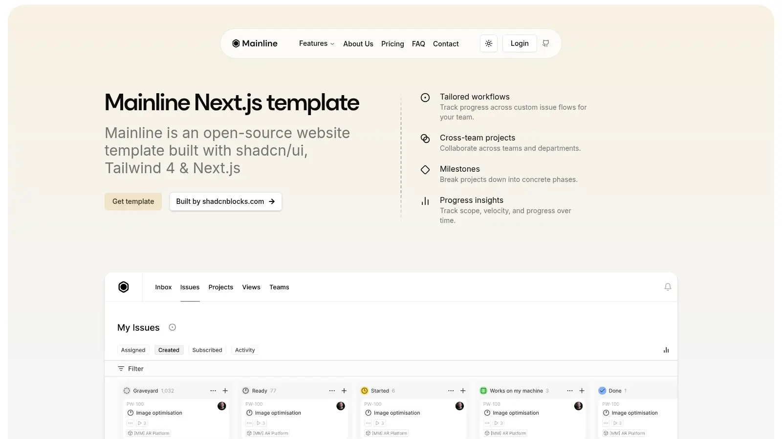 Mainline Nextjs Template screenshot