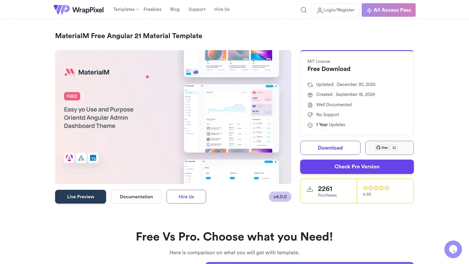 Materialm Angular Free screenshot