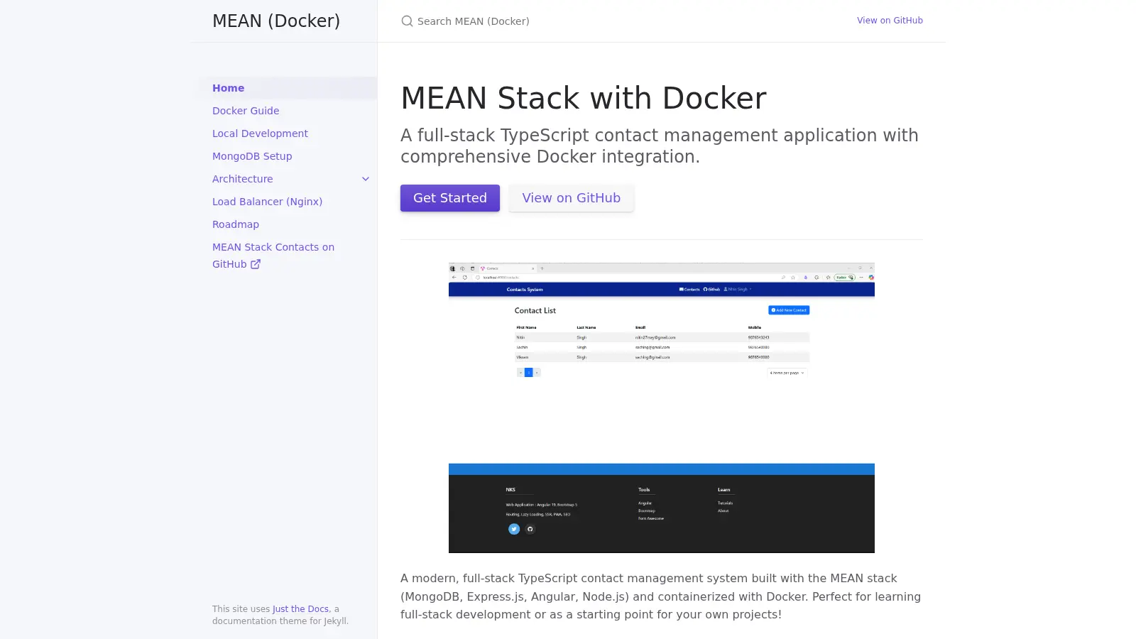 Mean Docker screenshot