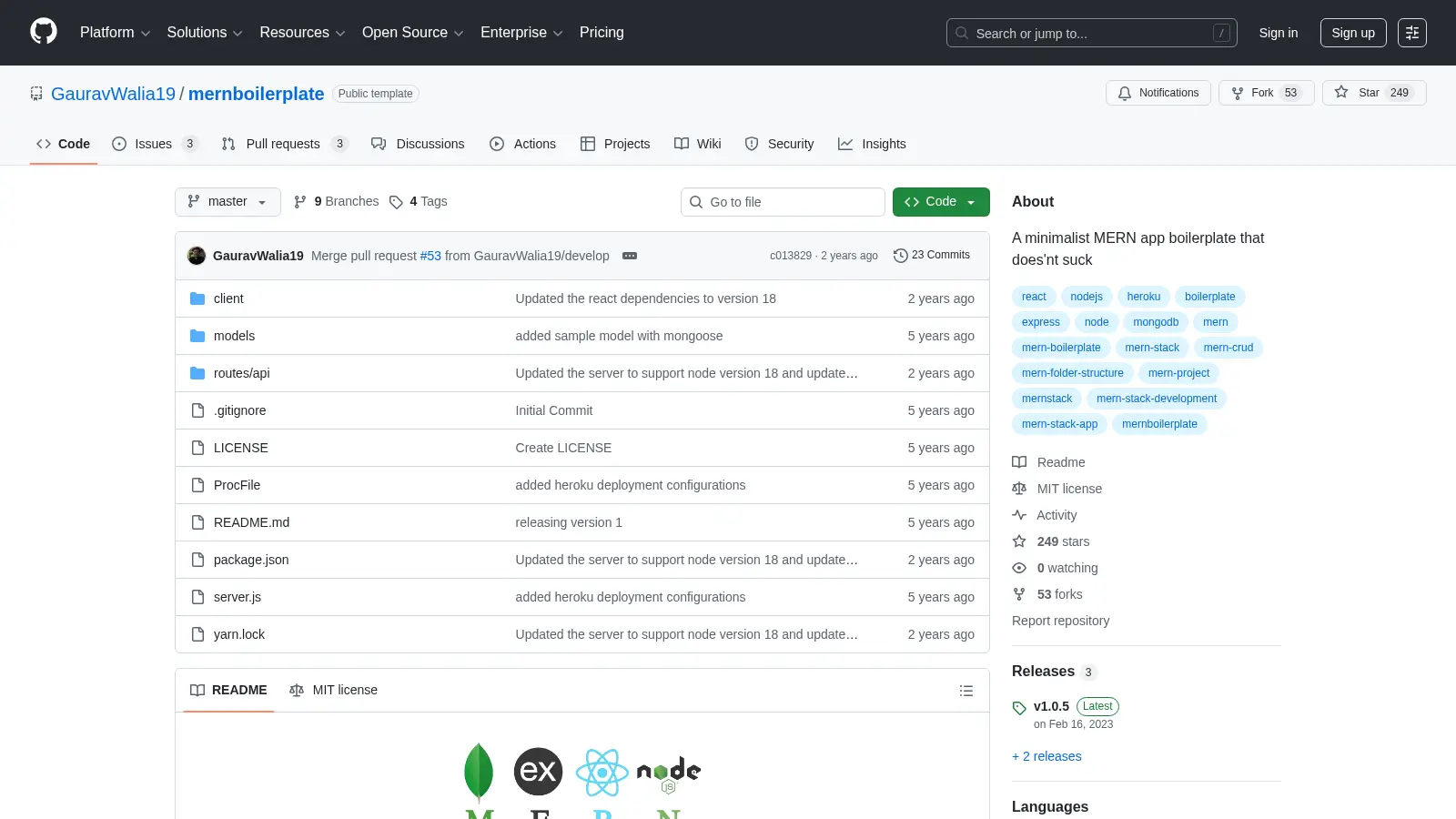 Mernboilerplate screenshot