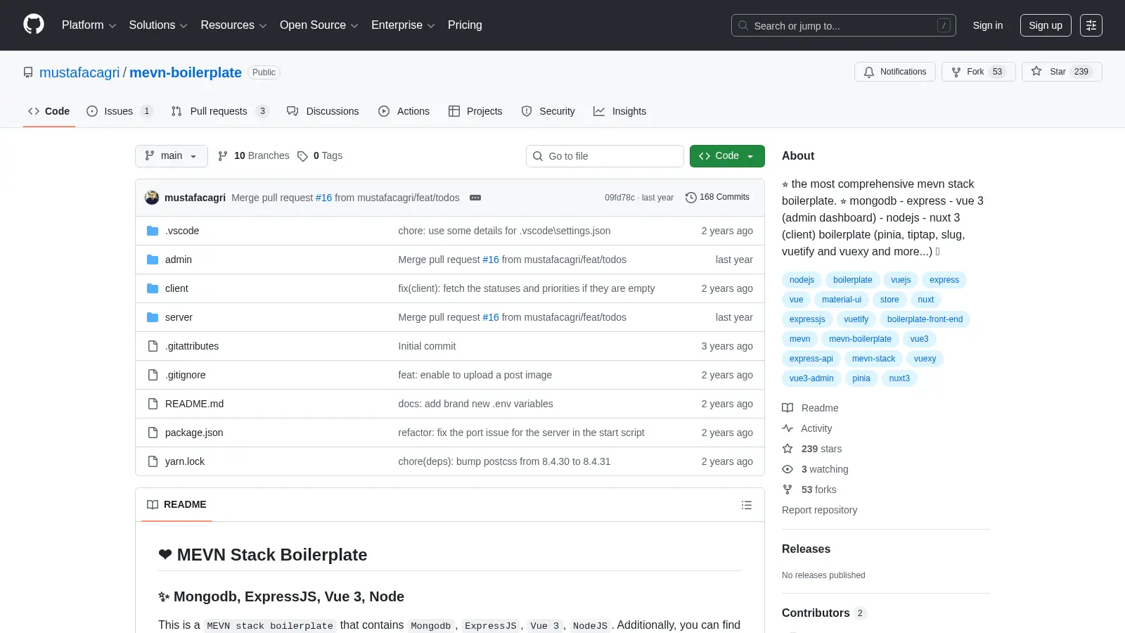 Mevn Boilerplate screenshot