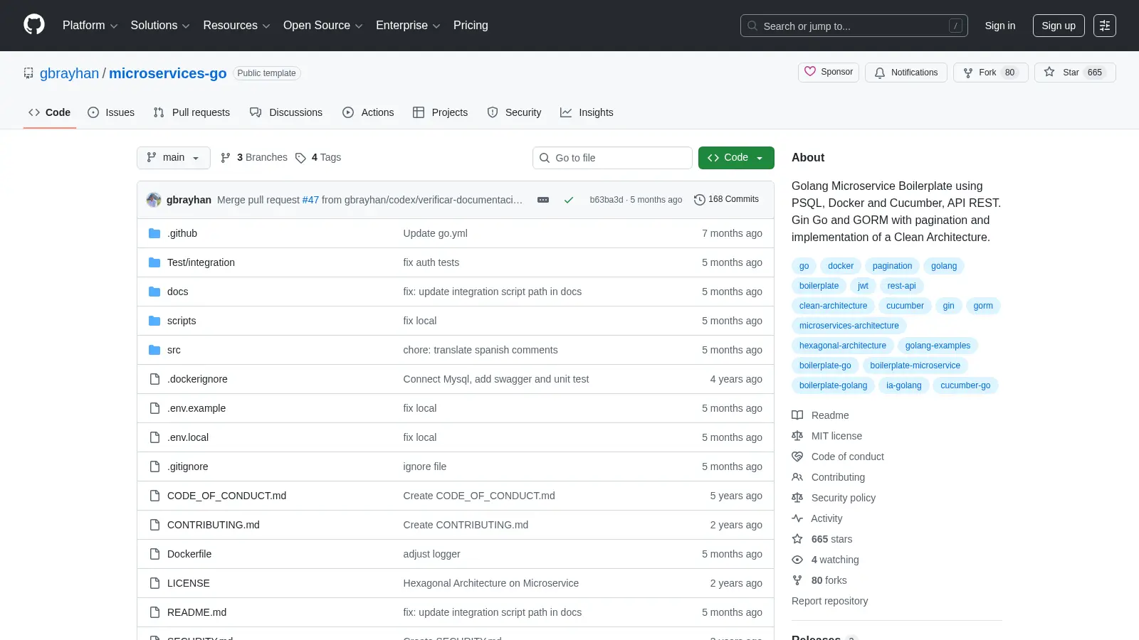 Microservices Go screenshot