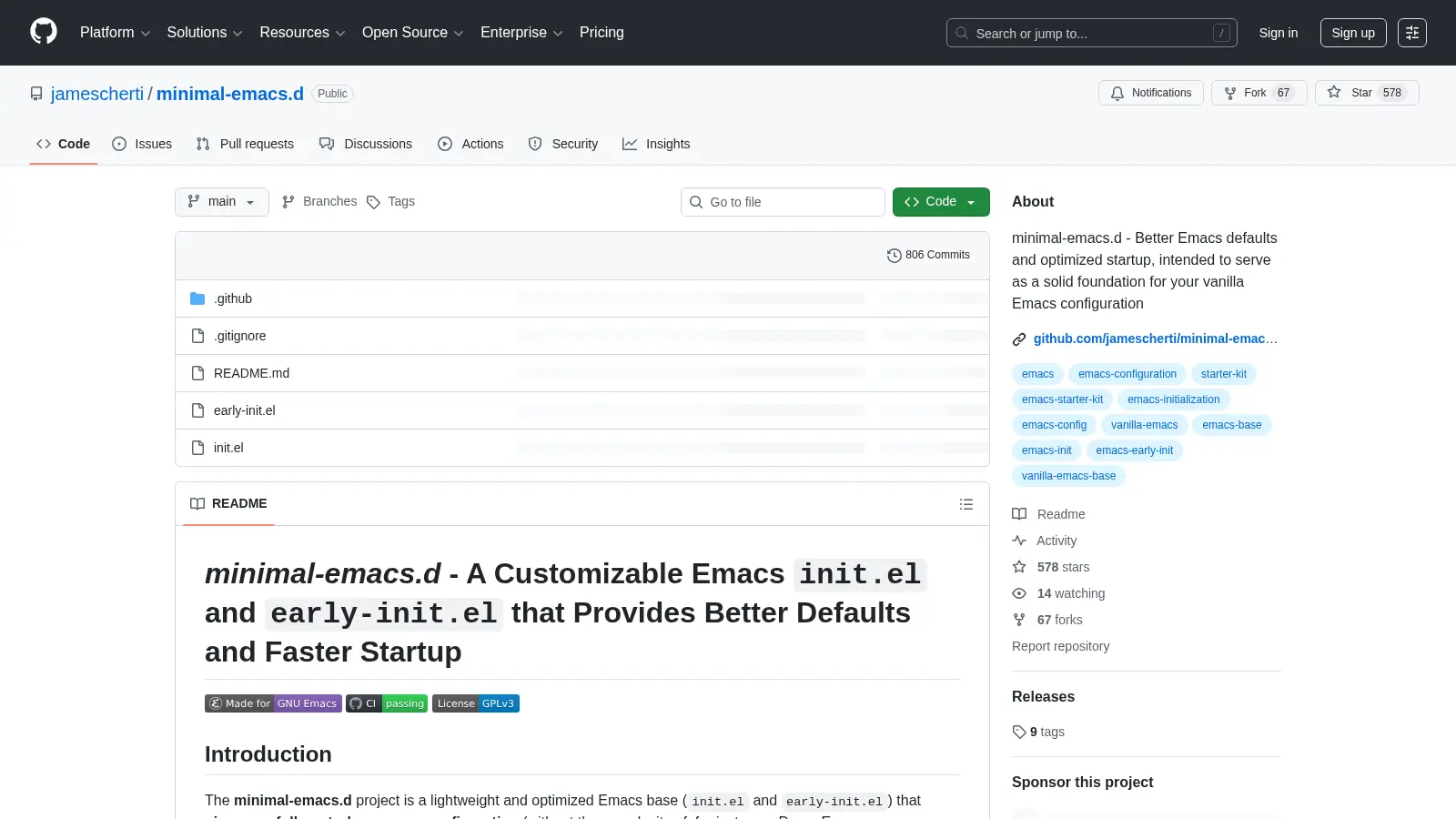 Minimal Emacs D screenshot