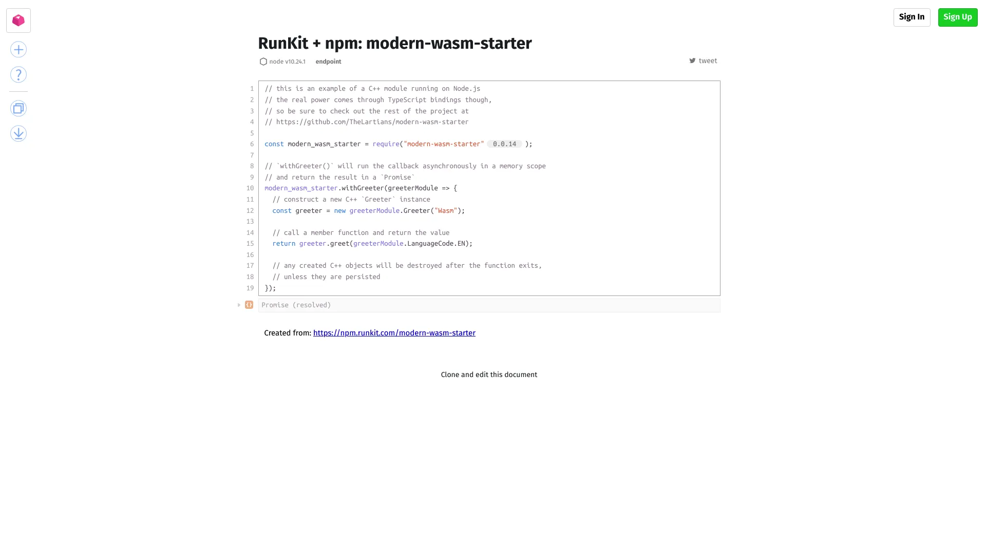 Modern Wasm Starter screenshot