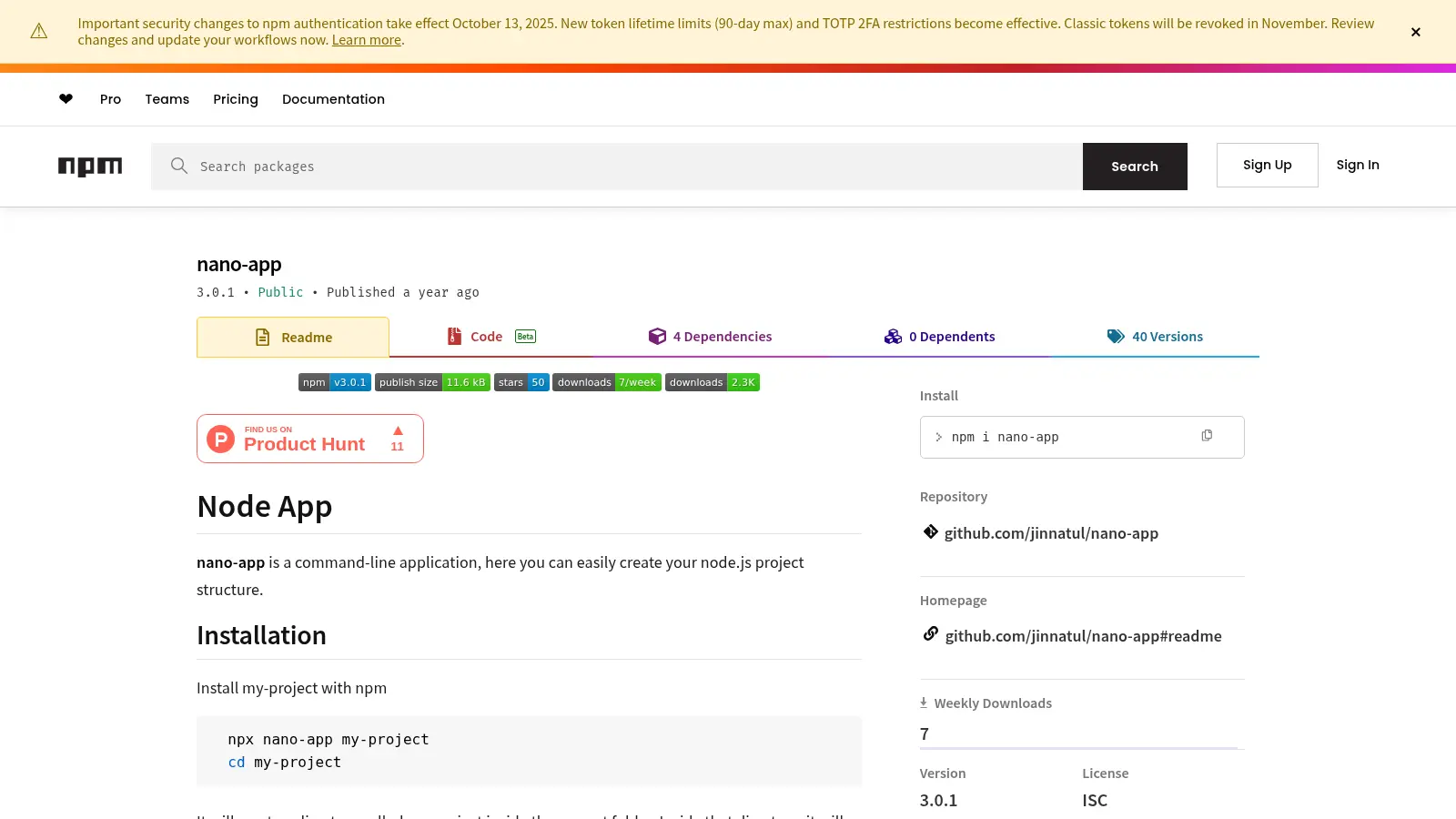 Nano App screenshot