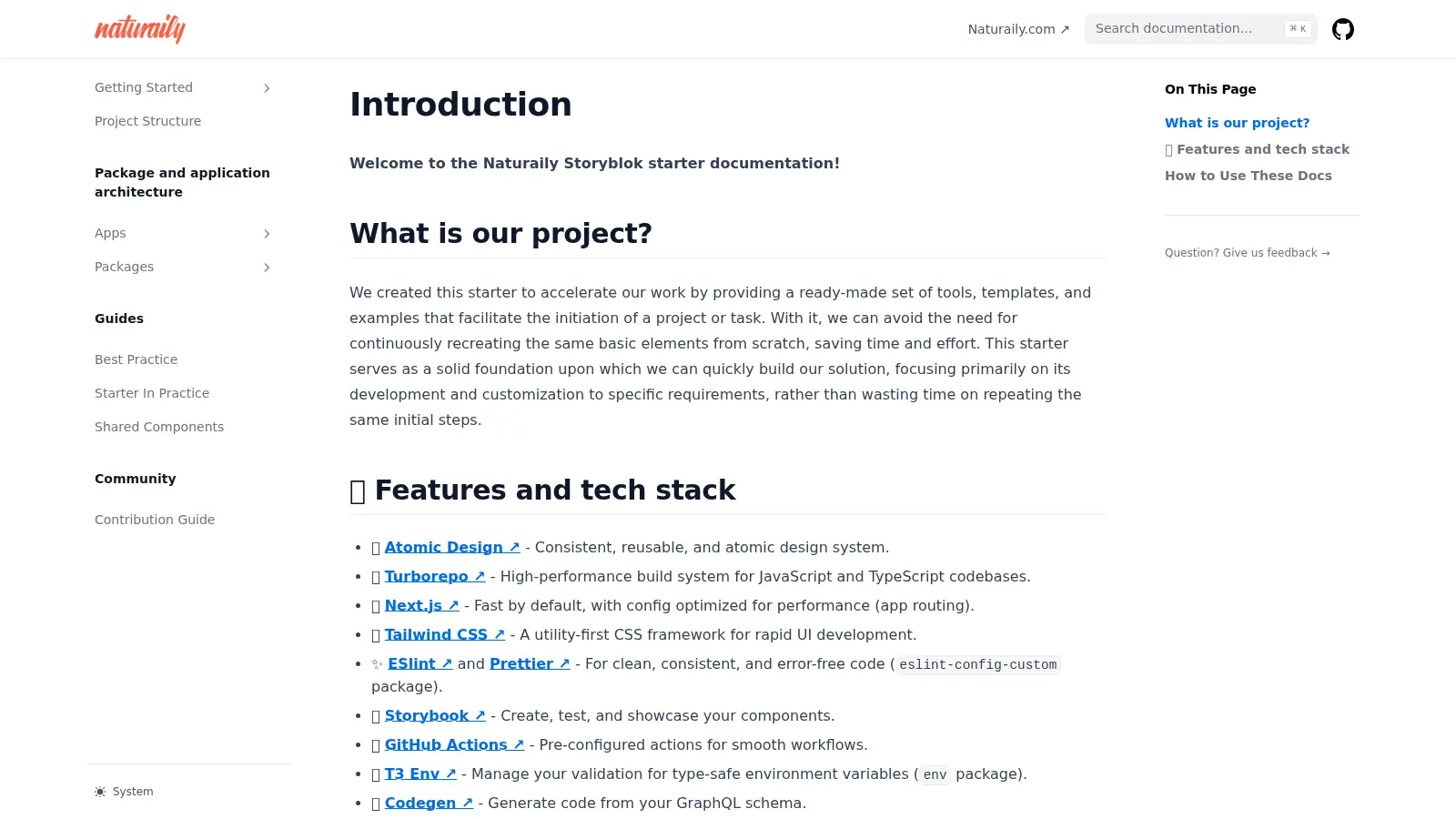 Naturaily Storyblok Next Starter screenshot