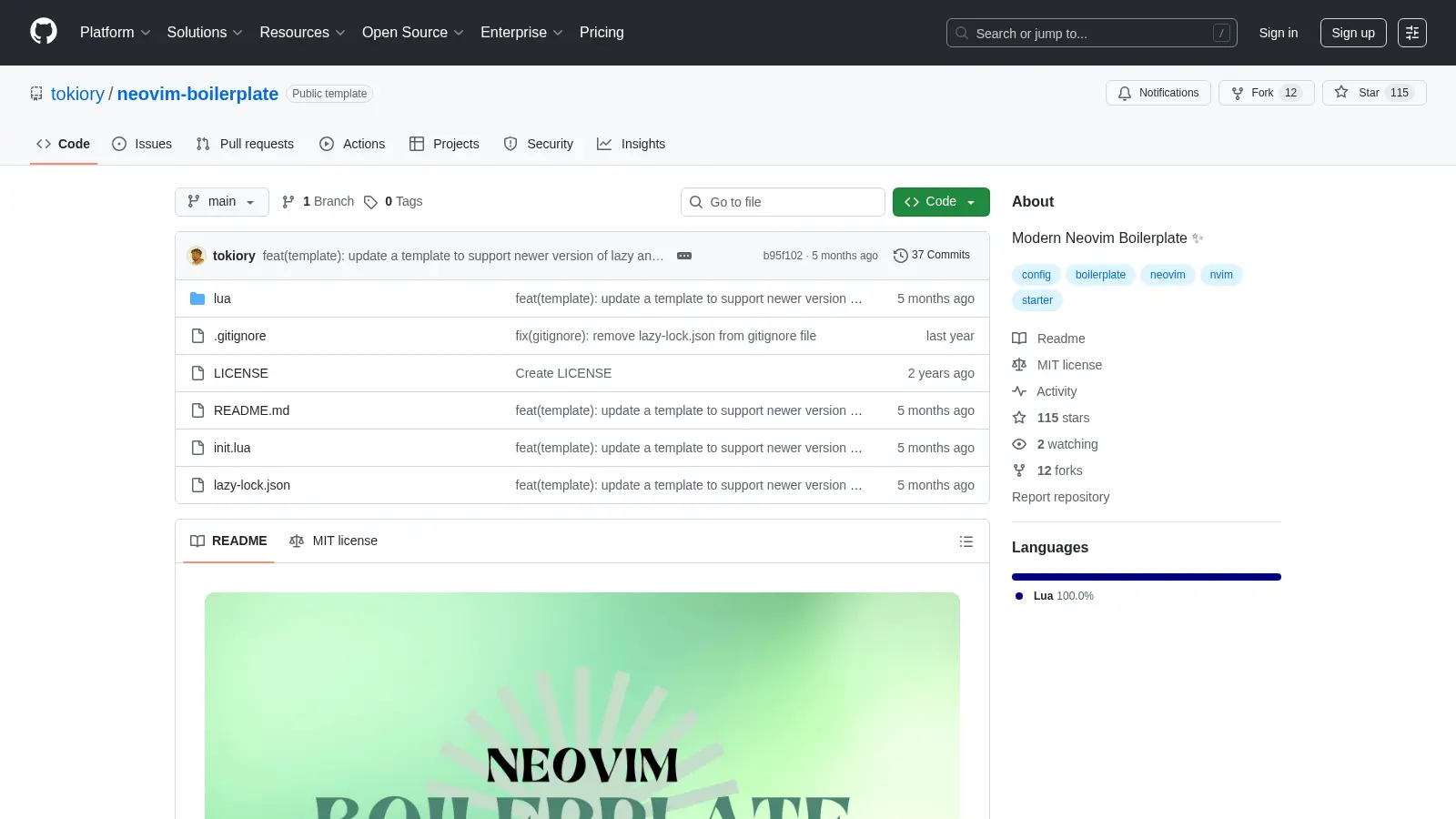 Neovim Boilerplate screenshot
