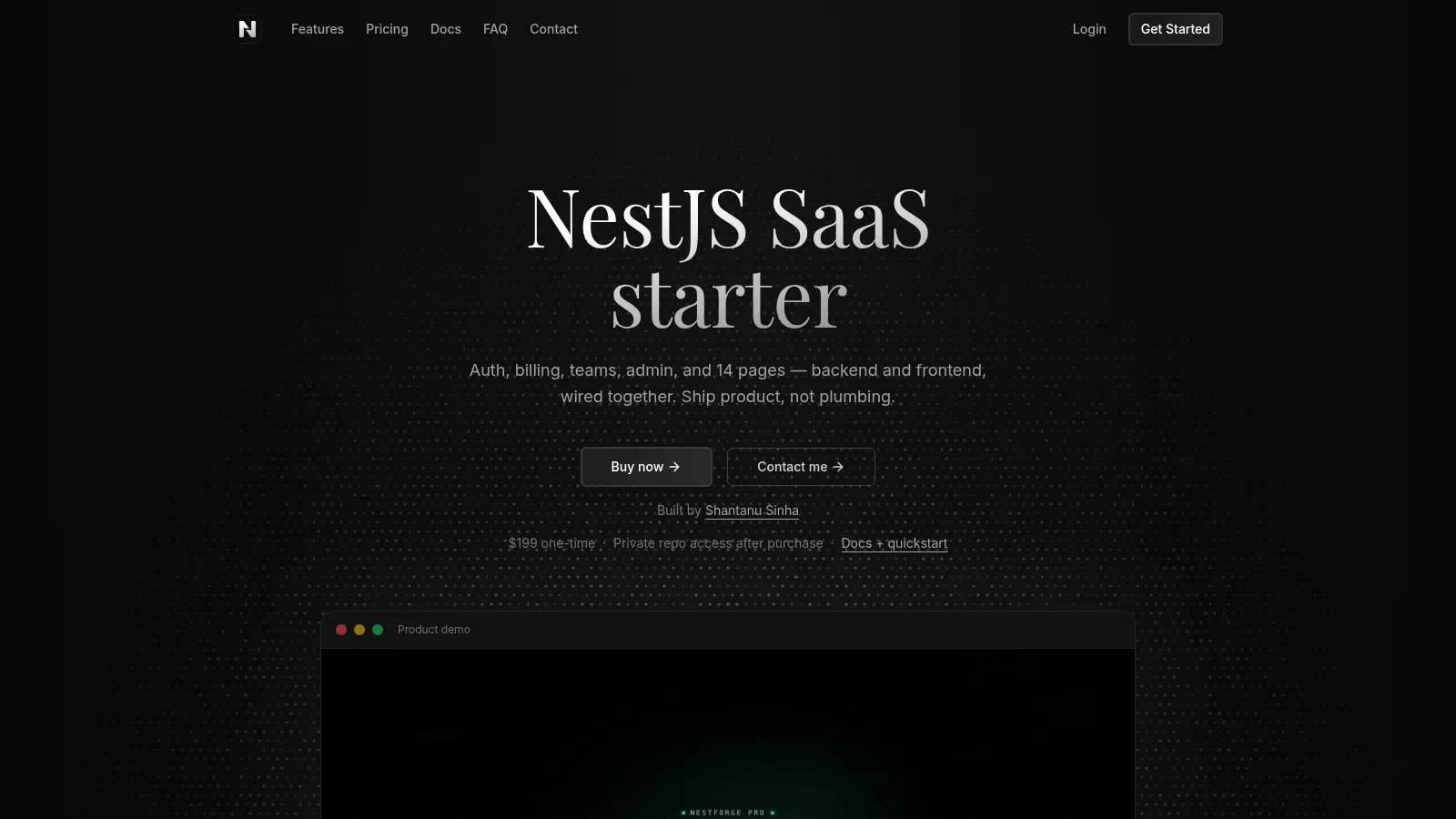 NestForge (NestJS SaaS Starter) screenshot