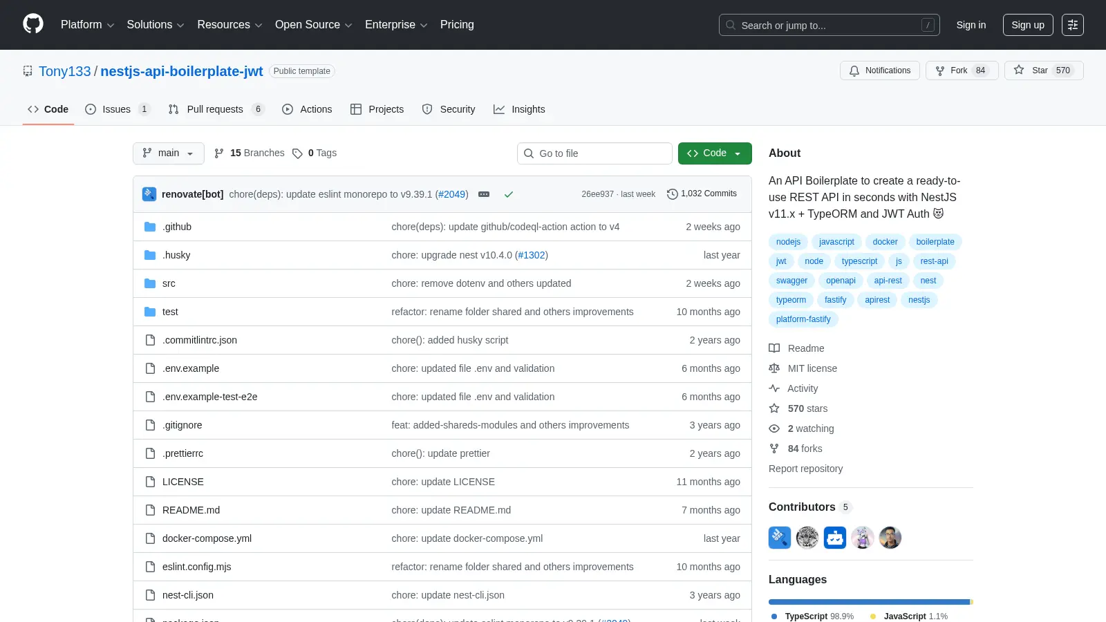 Nestjs Api Boilerplate Jwt screenshot