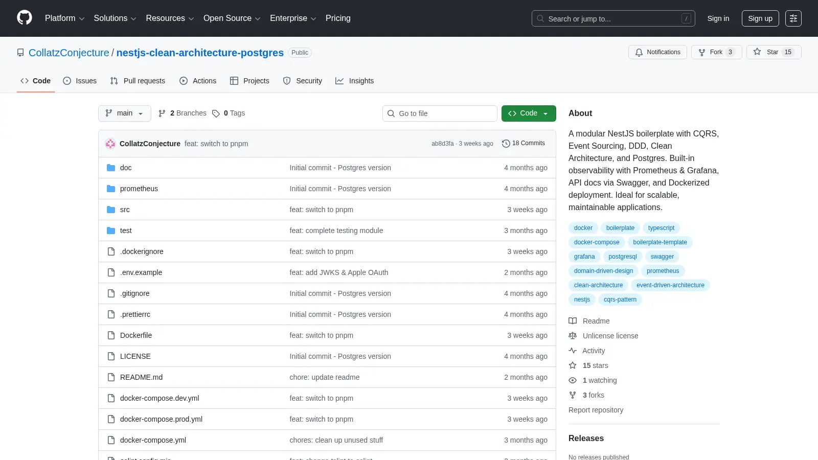 Nestjs Clean Architecture Postgres screenshot
