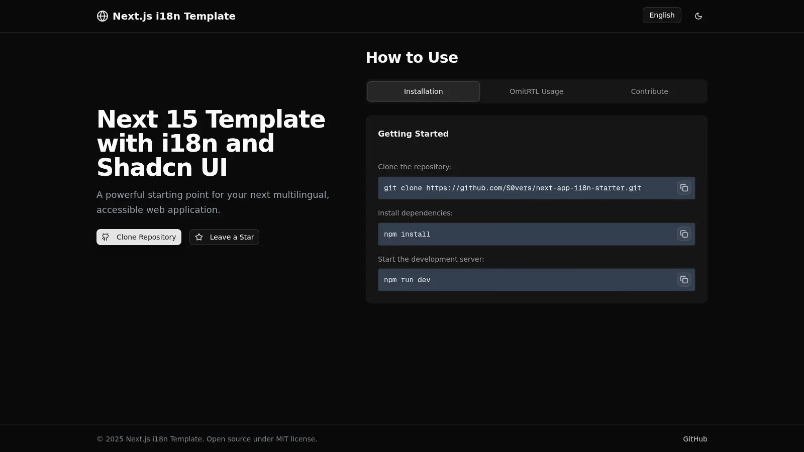Next App I18n Starter screenshot