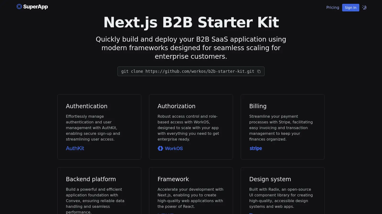 Next B2b Starter Kit screenshot