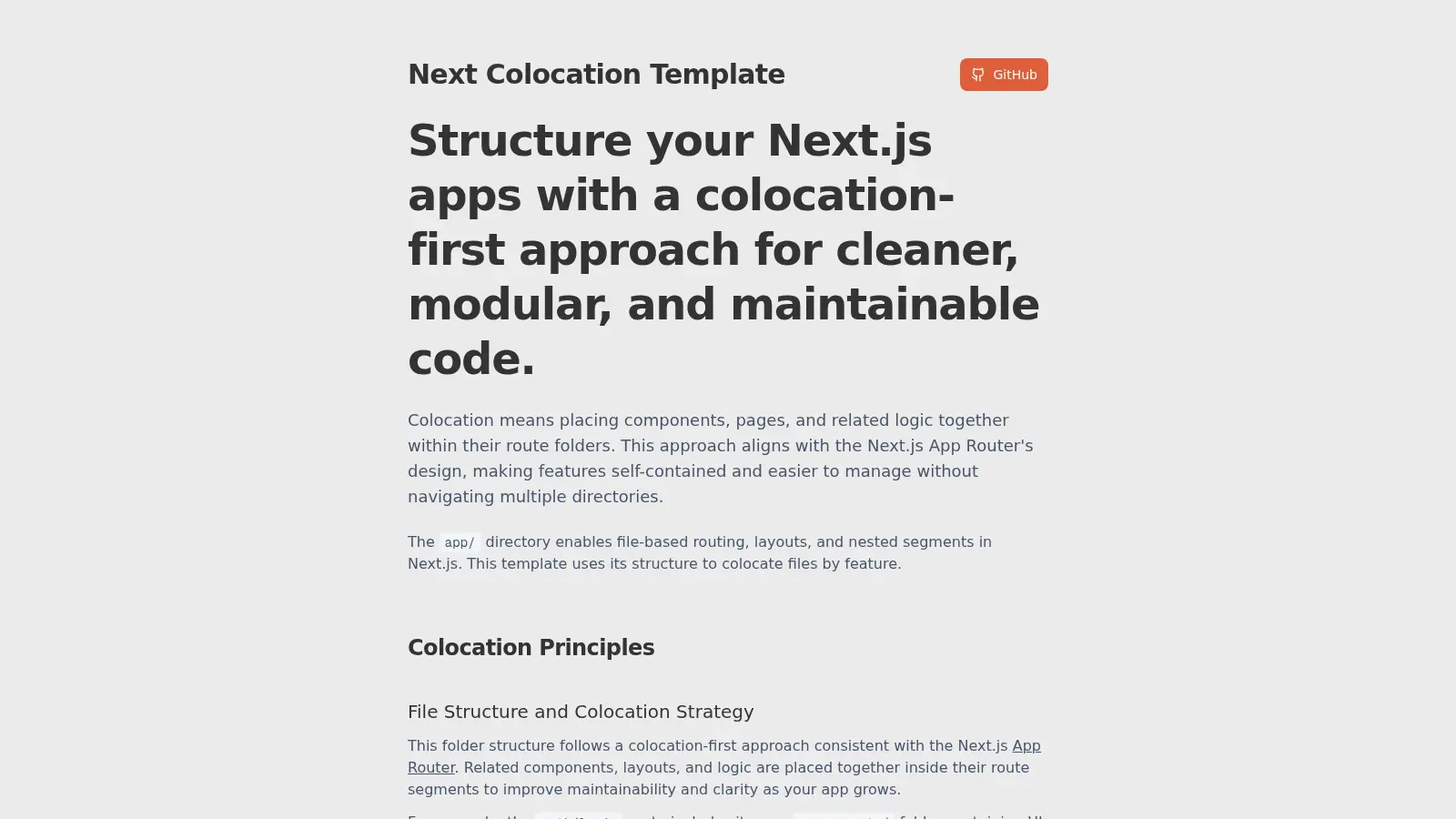 Next Colocation Template screenshot