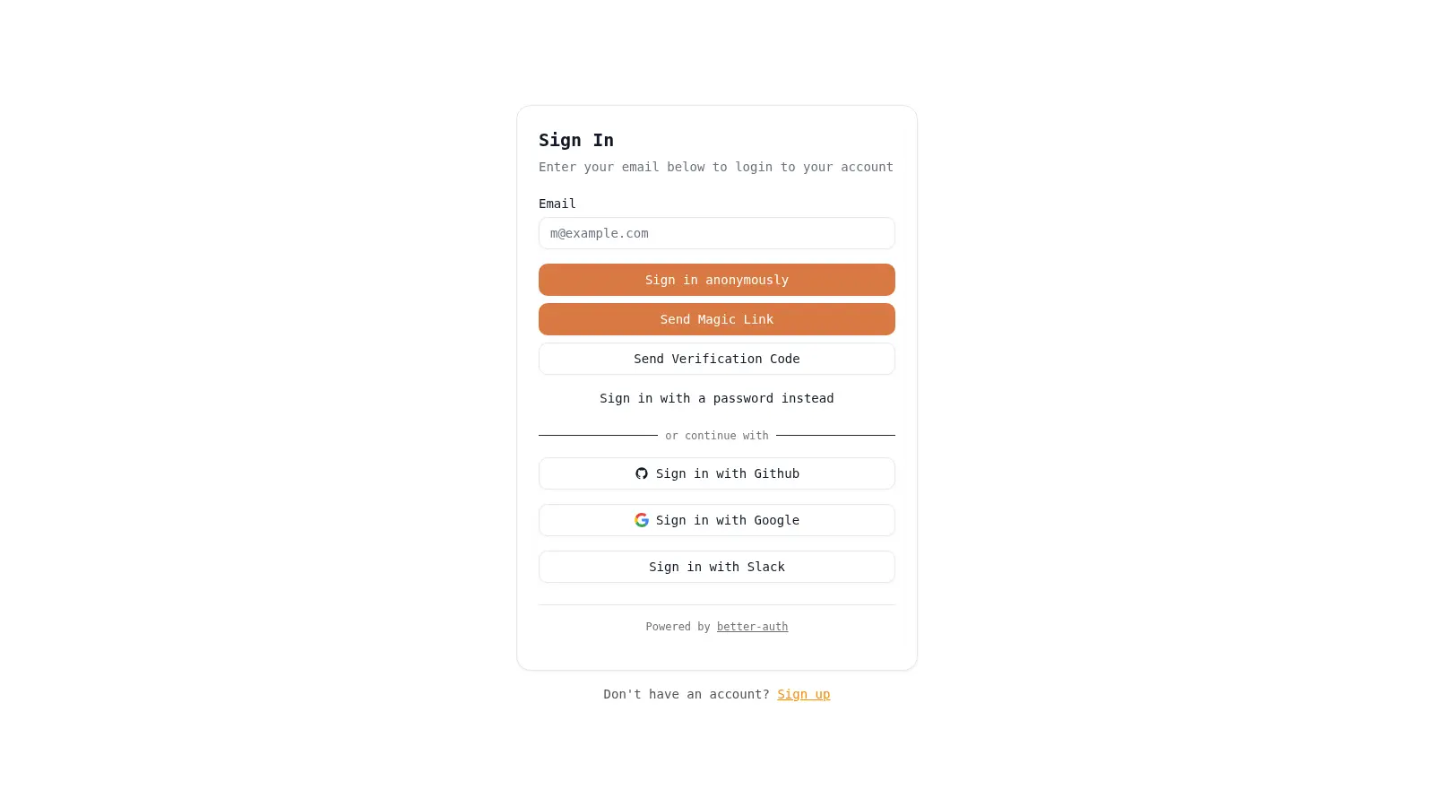 Next Convex Betterauth Template screenshot