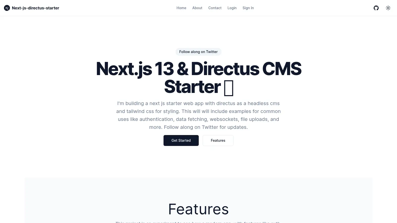 Next Js Directus Starter screenshot