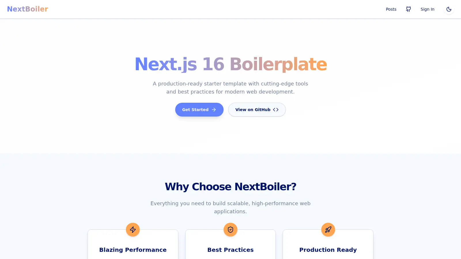 Nextjs 16 Template screenshot