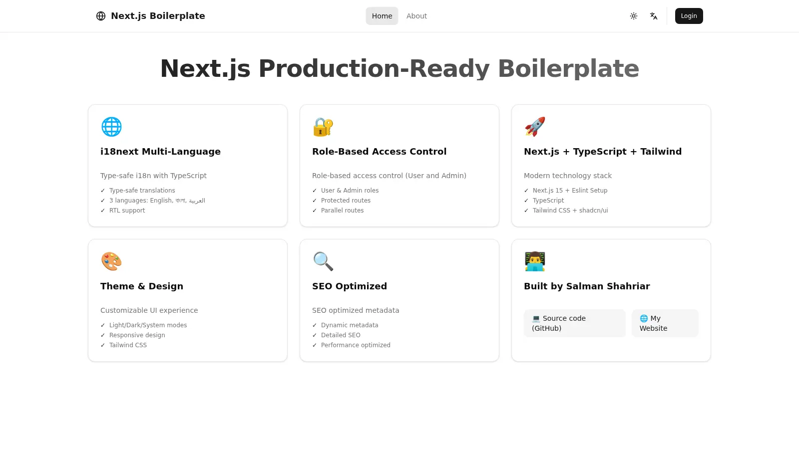 Nextjs Boilerplate Production Ready screenshot
