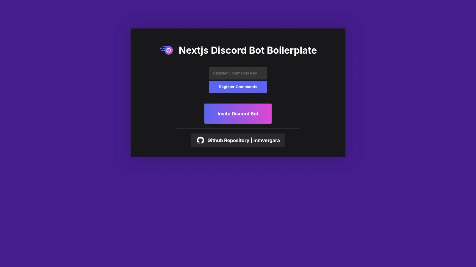 Nextjs Discord Bot Boilerplate screenshot