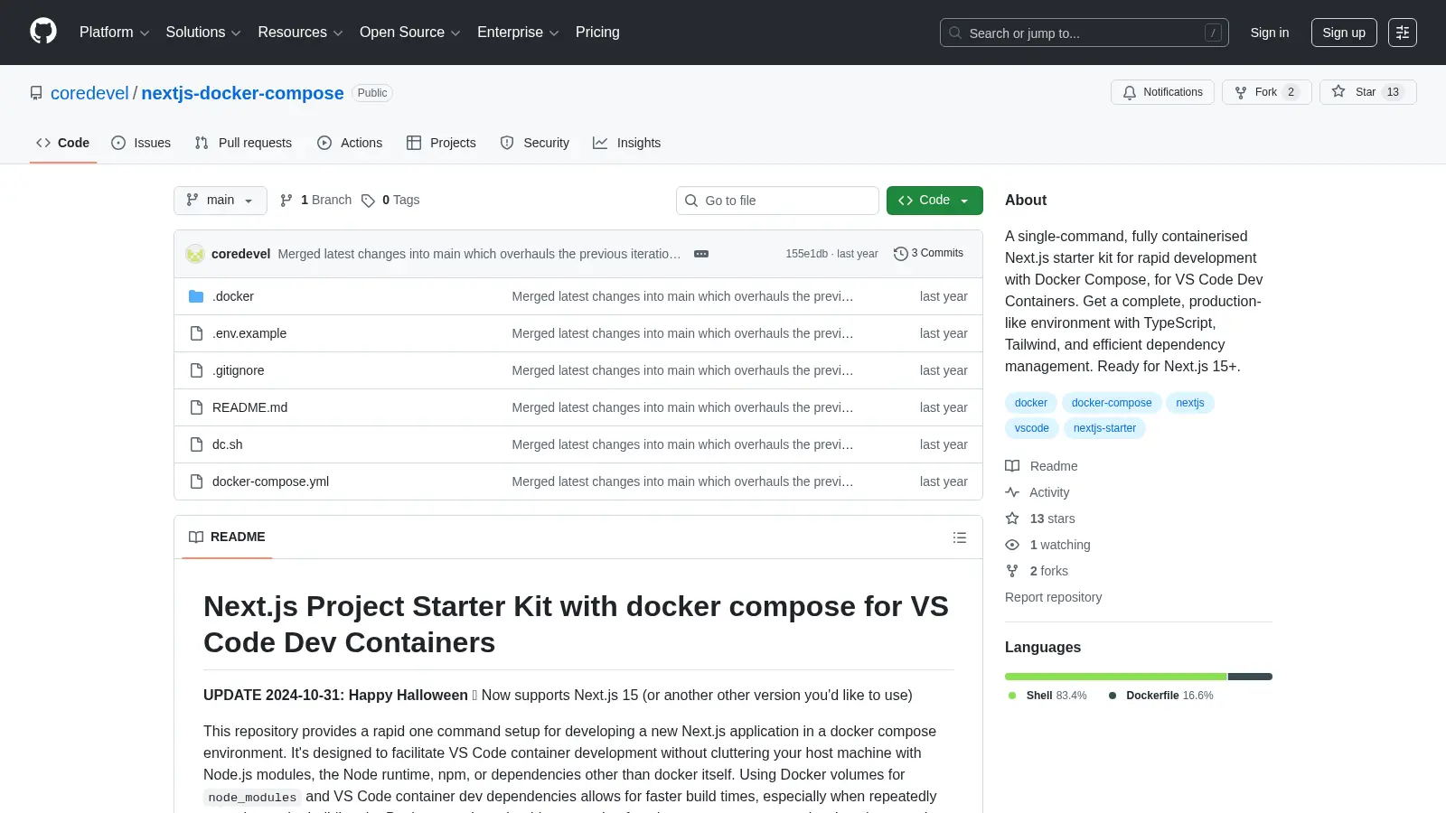 Nextjs Docker Compose screenshot