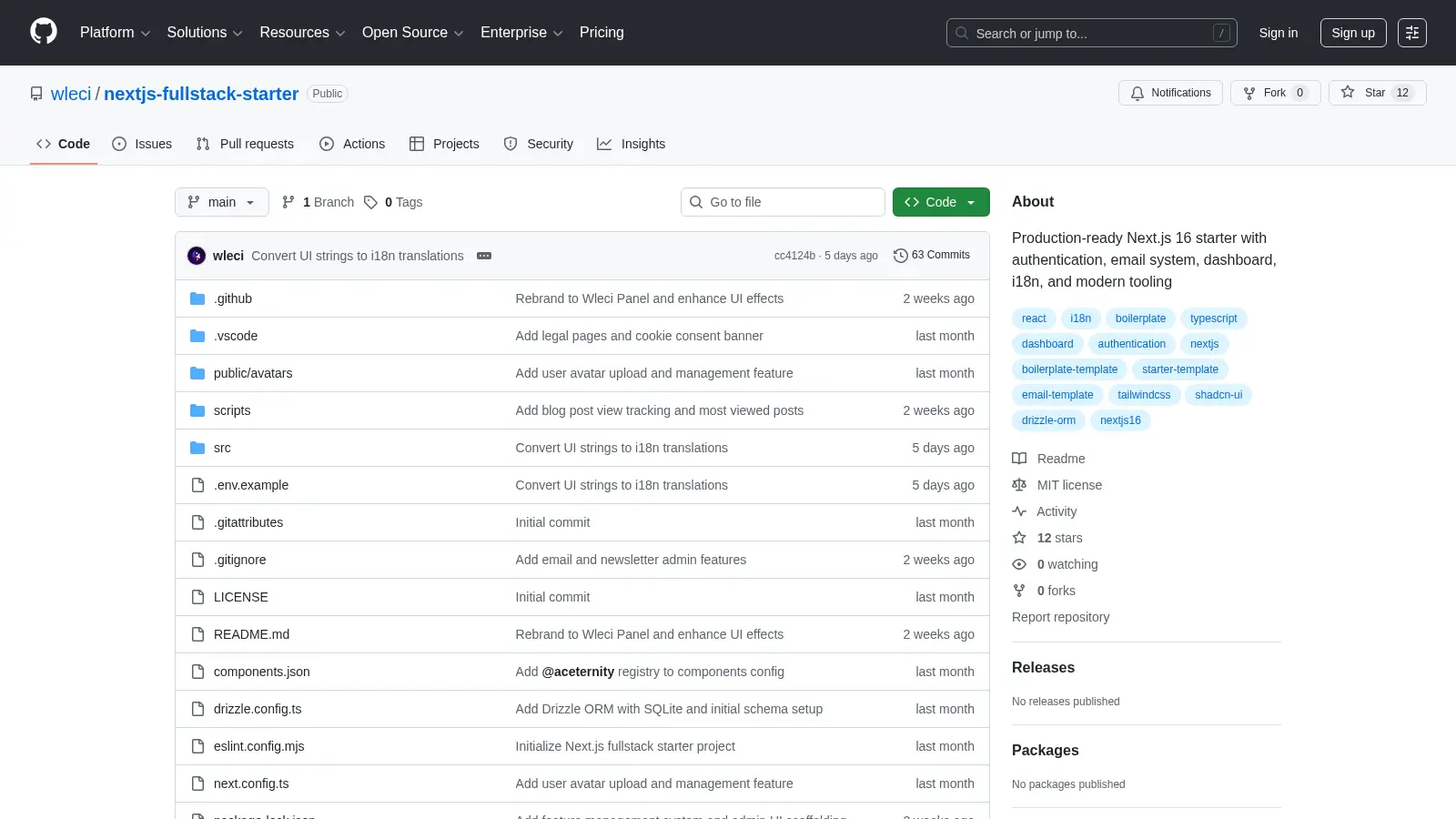 Nextjs Fullstack Starter screenshot