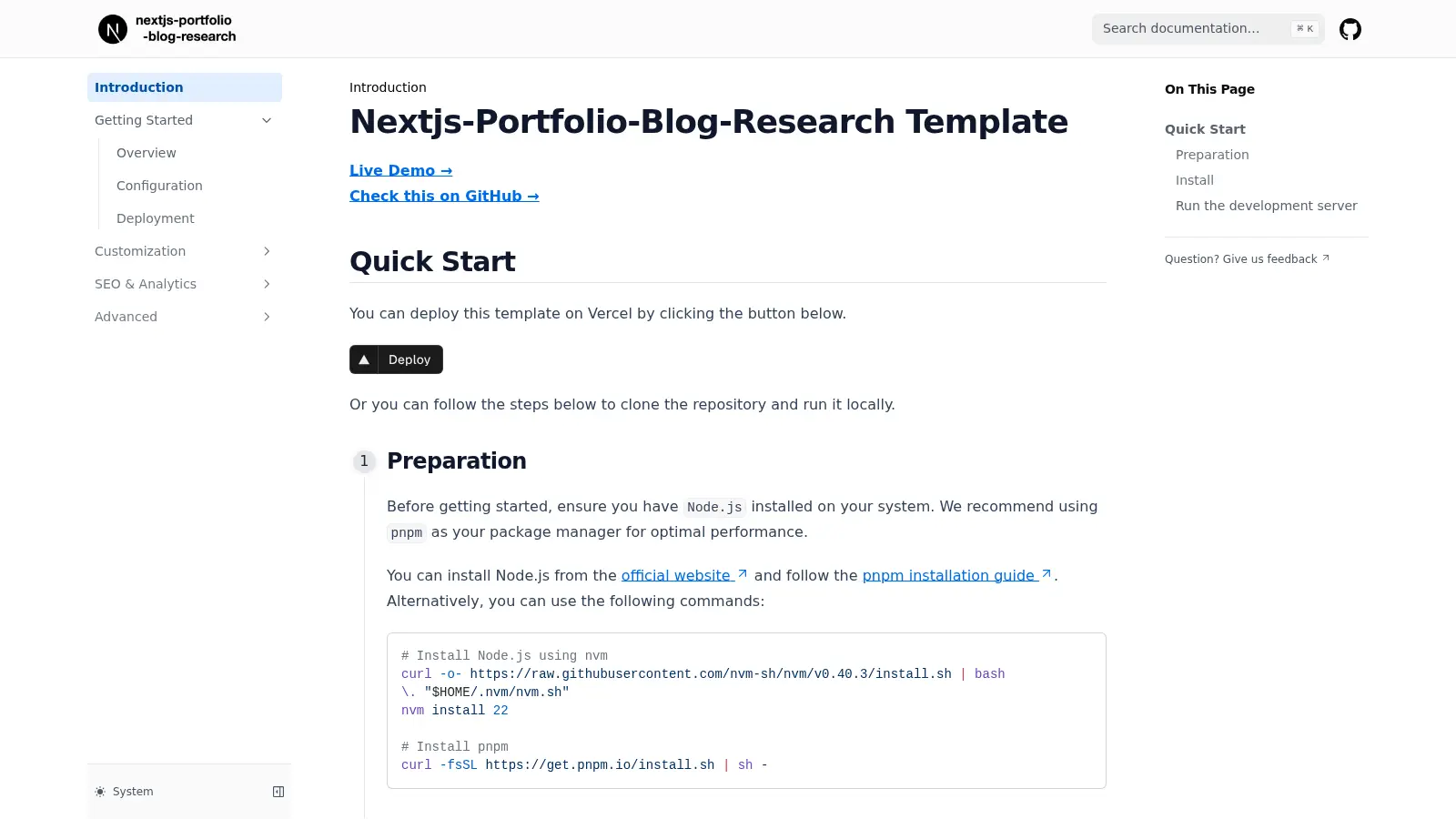 Nextjs Portfolio Blog Research screenshot