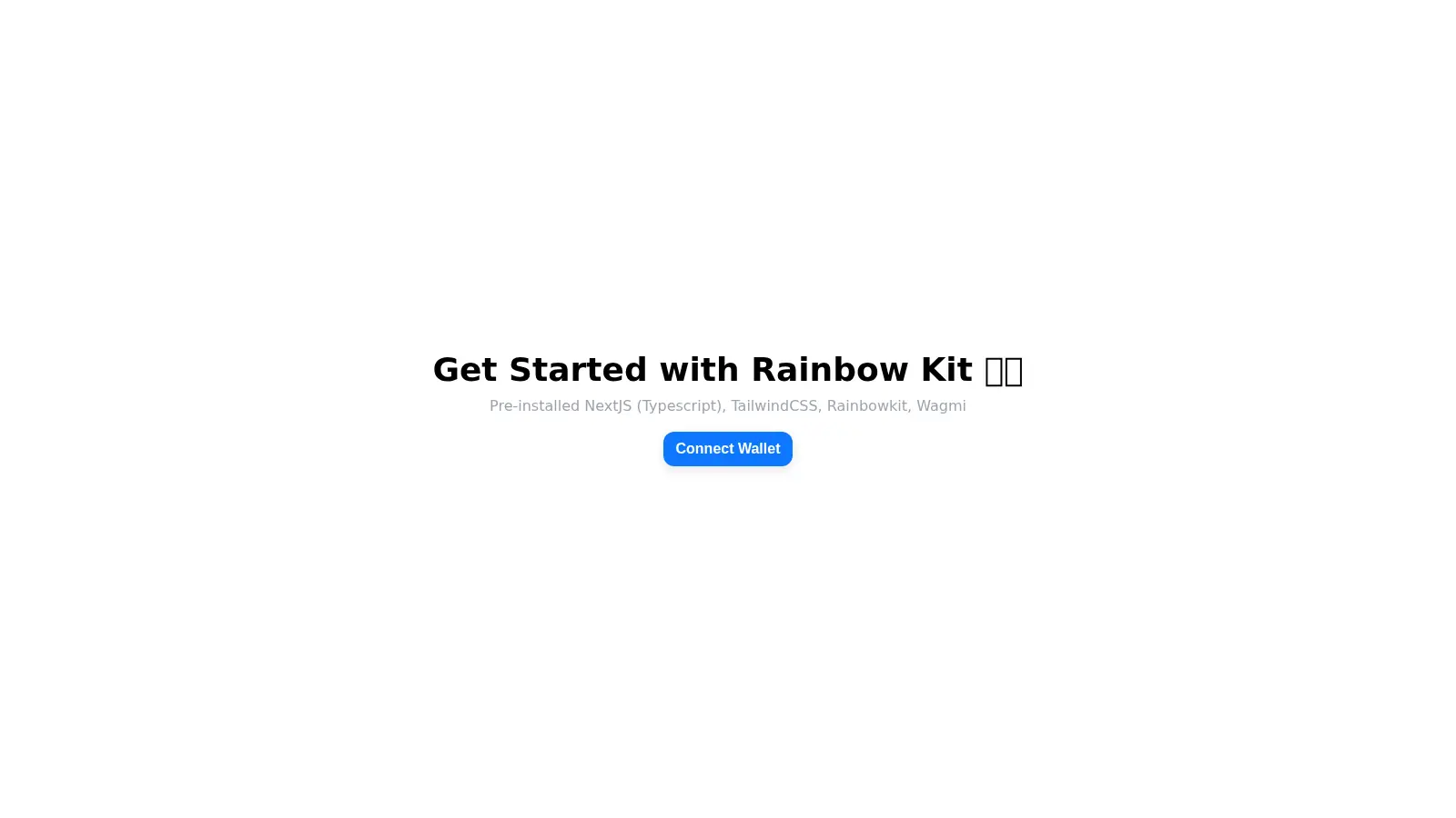 Nextjs Tailwind Rainbowkit Starter screenshot