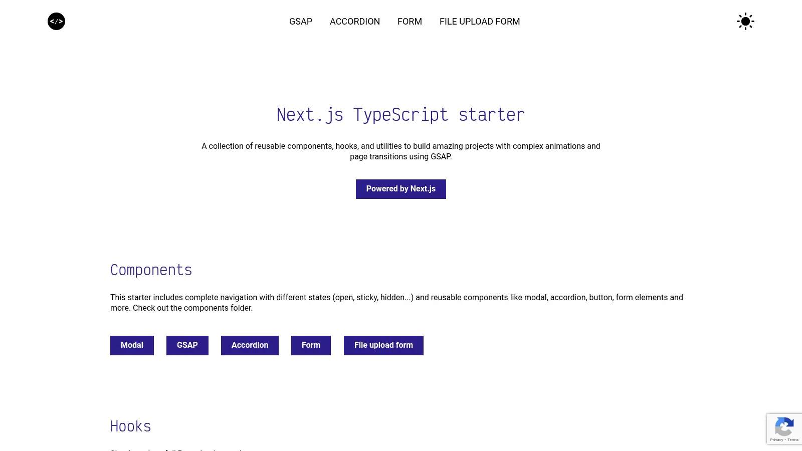 Nextjs Typescript Starter screenshot