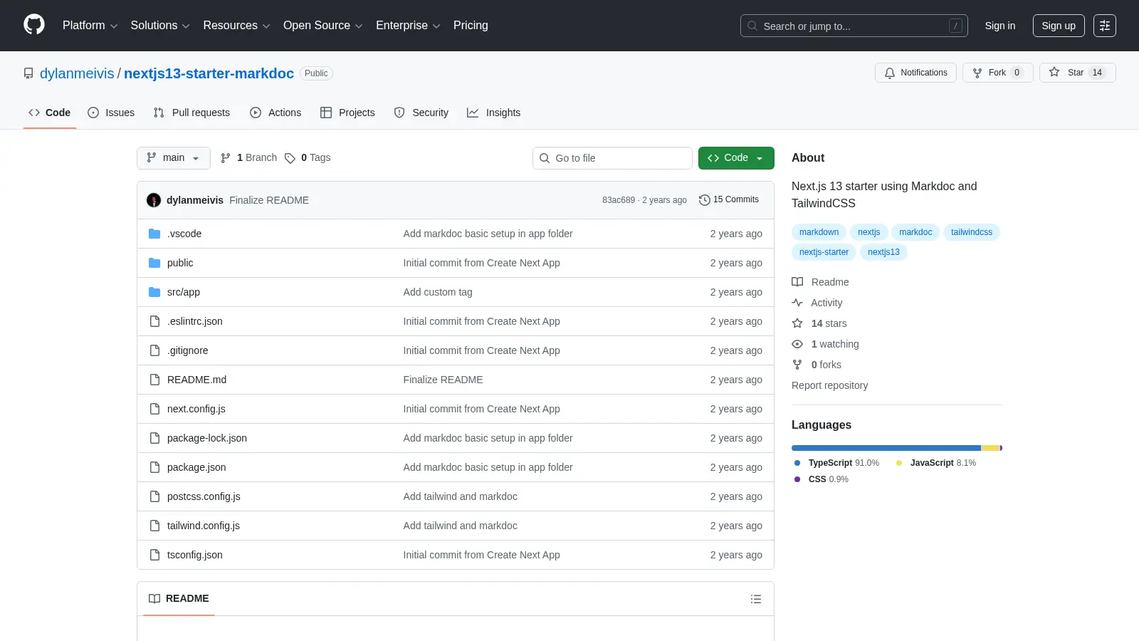 Nextjs13 Starter Markdoc screenshot
