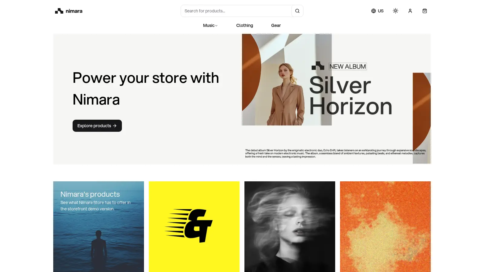 Nimara Ecommerce screenshot