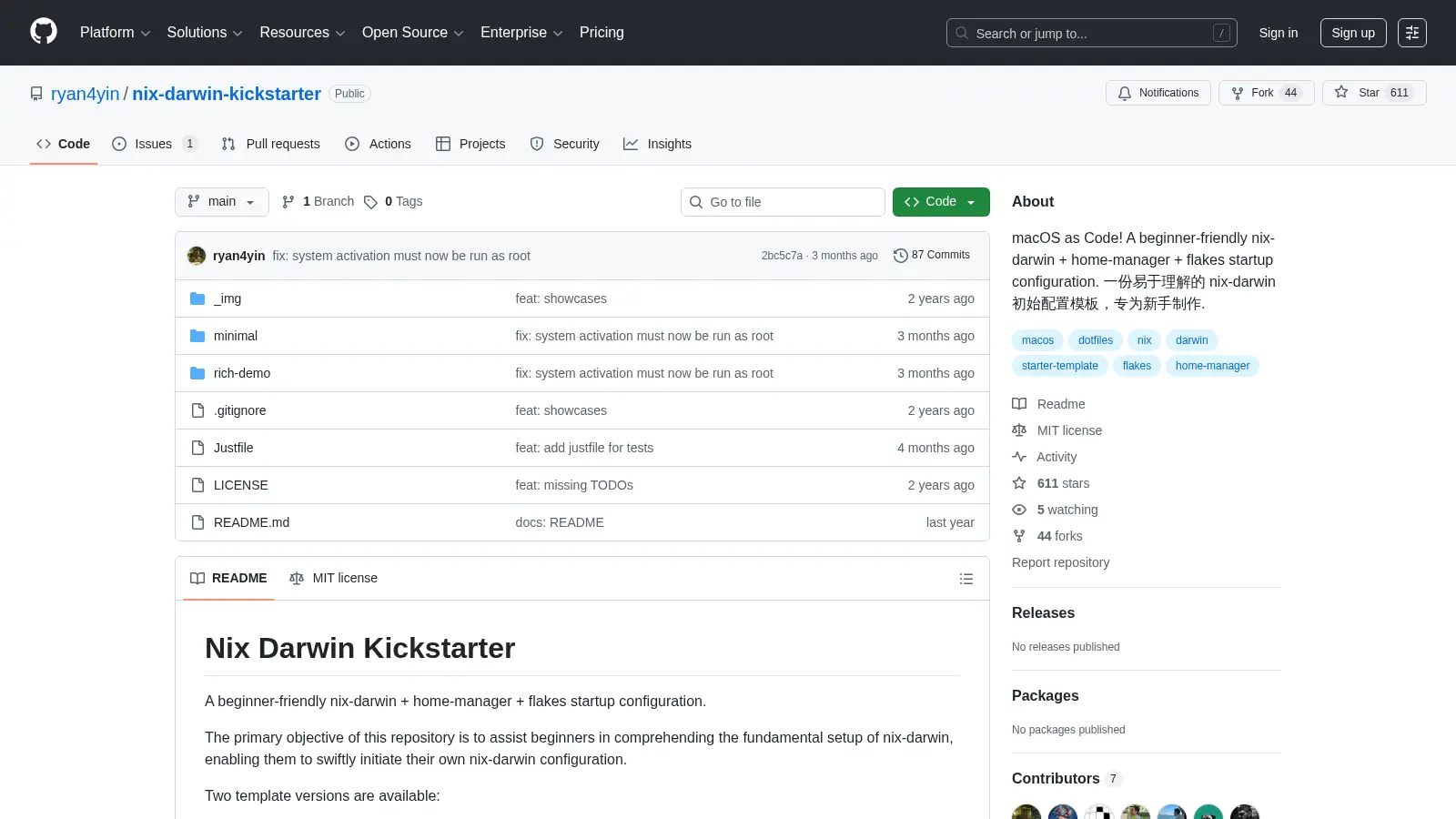 Nix Darwin Kickstarter screenshot