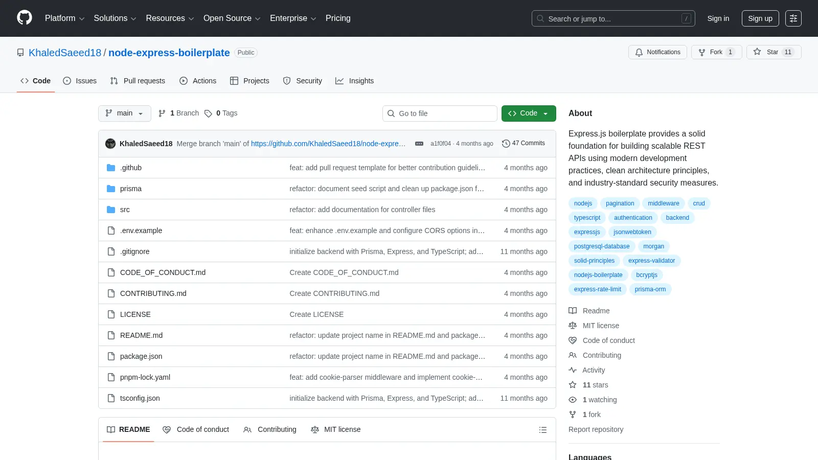 Node Express Boilerplate screenshot