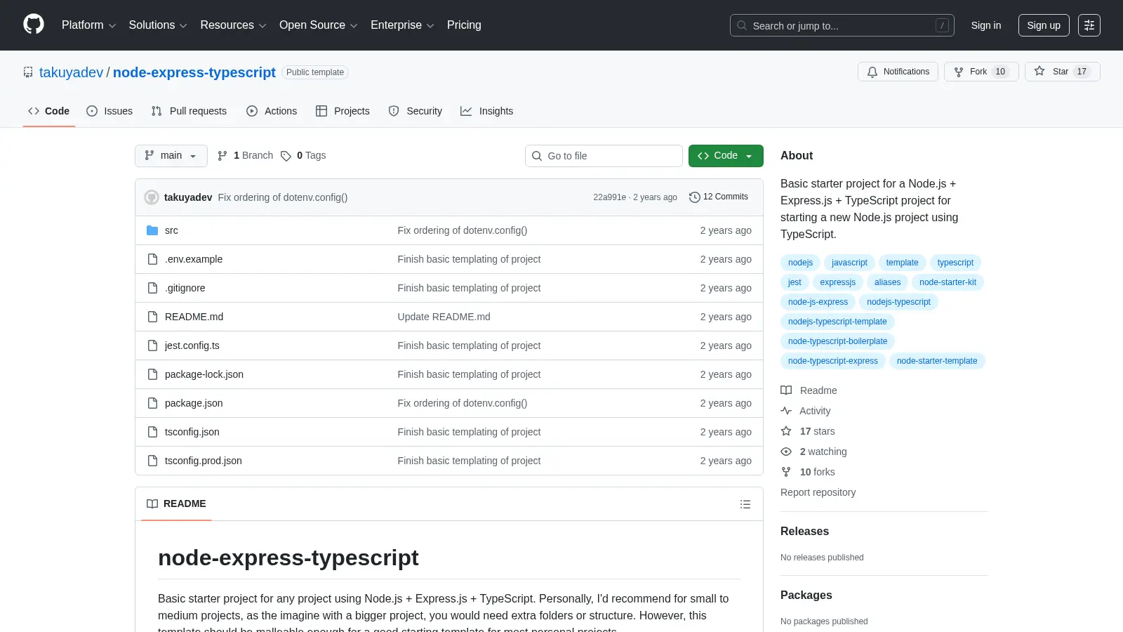 Node Express Typescript screenshot