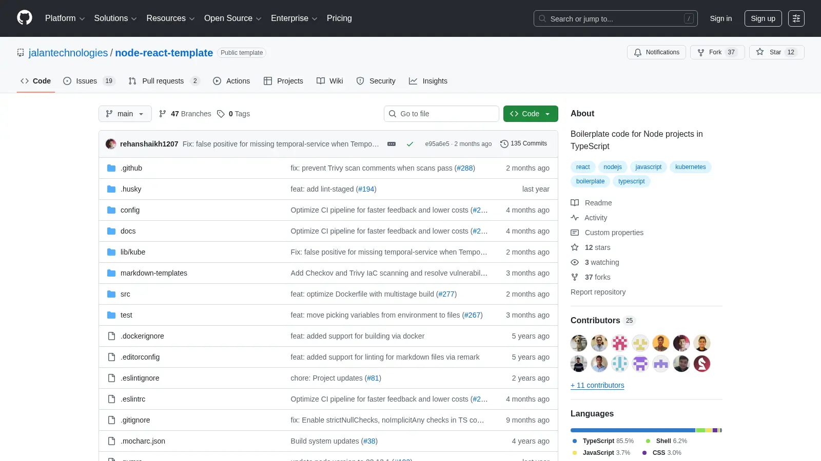 Node React Template screenshot
