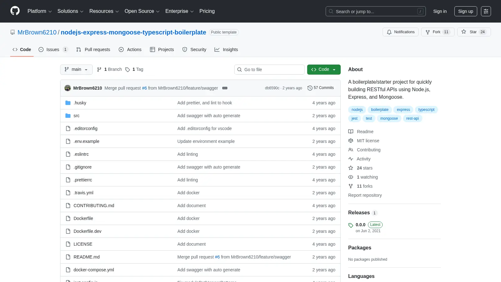 Nodejs Express Mongoose Typescript Boilerplate screenshot
