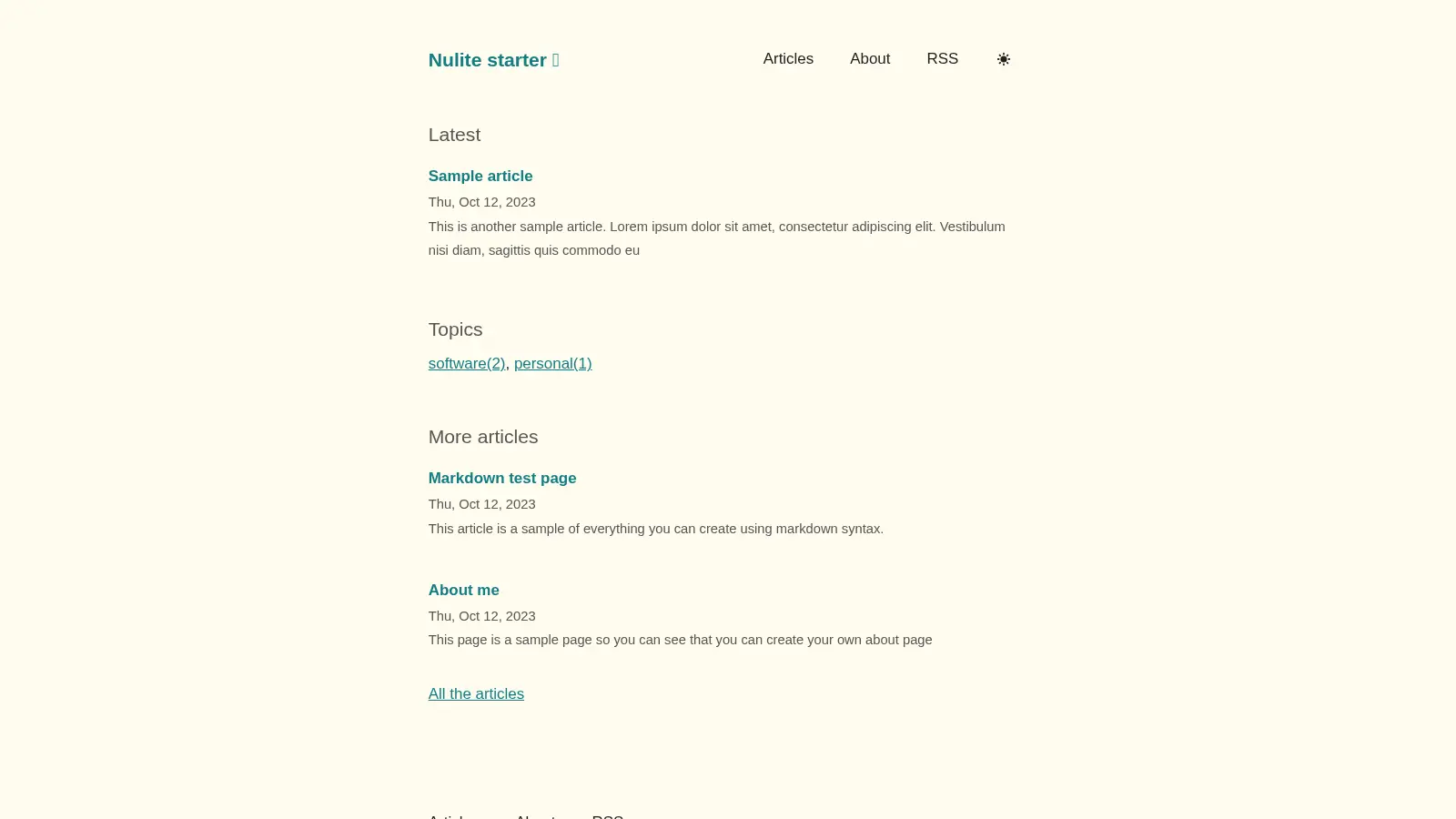 Nulite screenshot