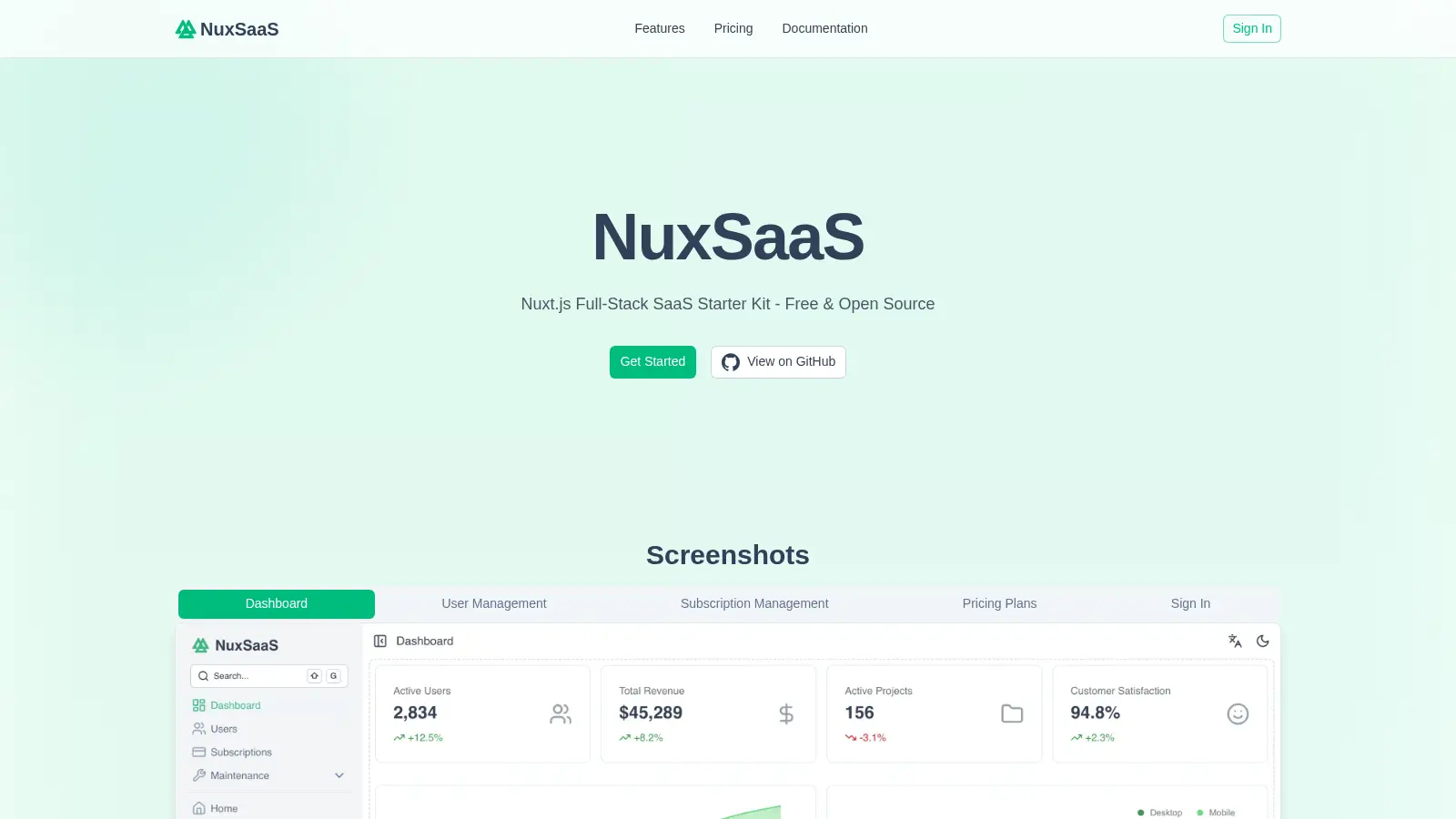 Nuxsaas screenshot