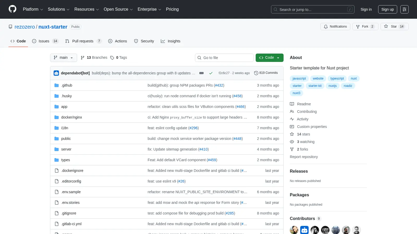 Nuxt Starter screenshot